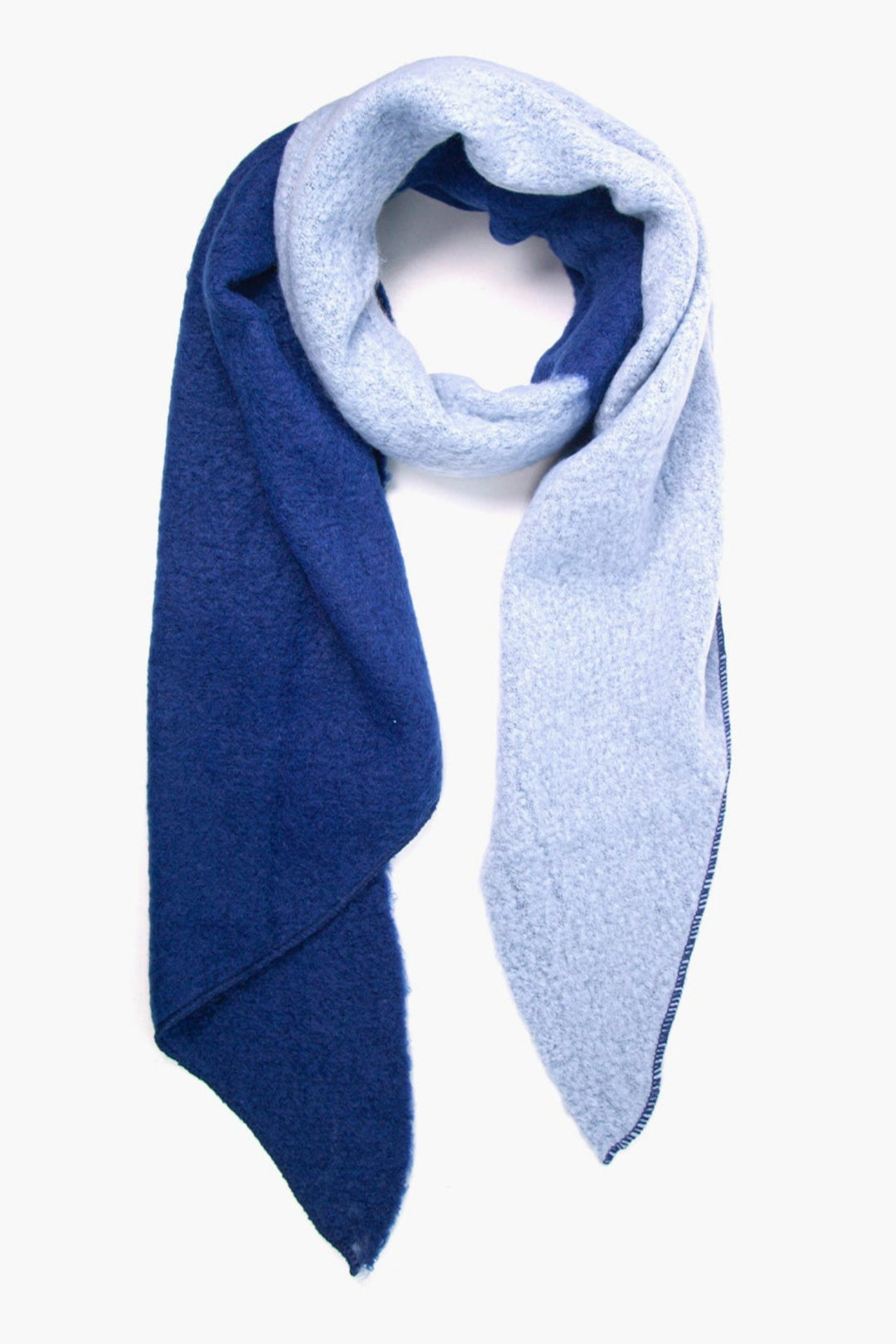 Navy Blue Light Blue Two Tone Colourblock Heavyweight Scarf