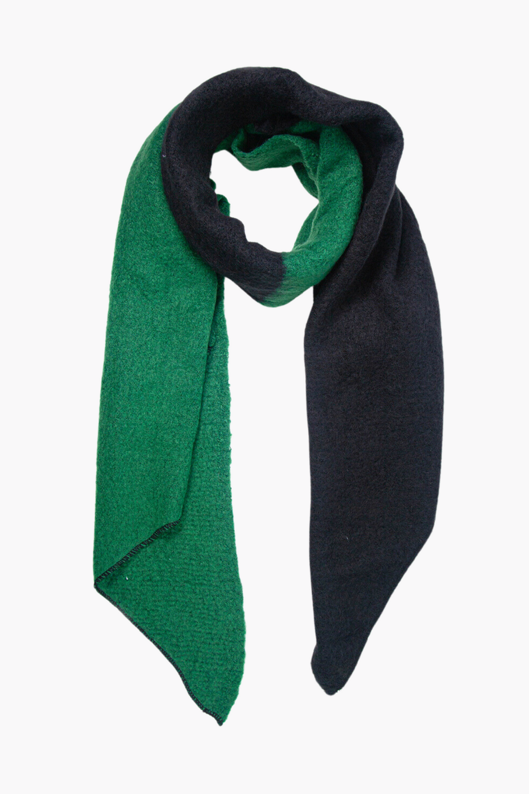 Black Green Two Tone Colourblock Heavyweight Scarf