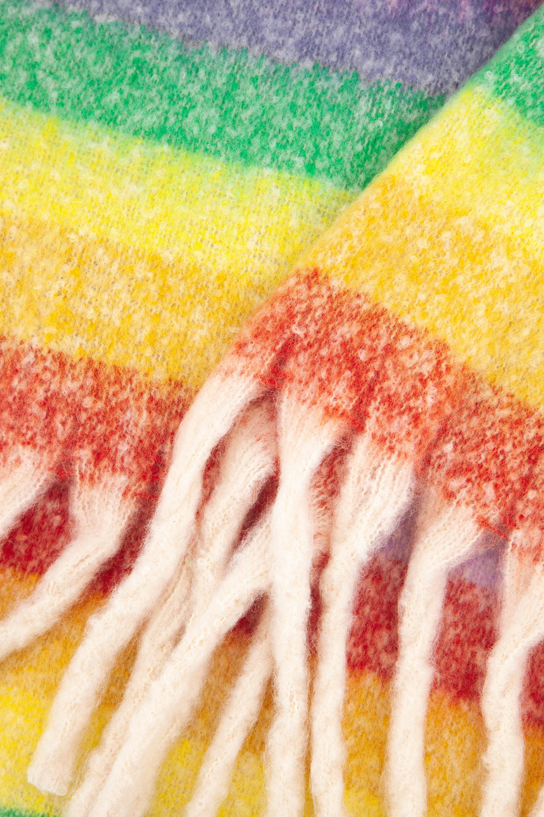 close up of the soft viscose knitted material of the winter blanket scarf
