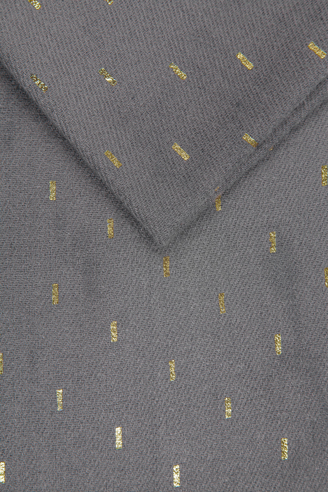 Dark Grey Heavyweight Scarf with Metallic Matchstick Detail