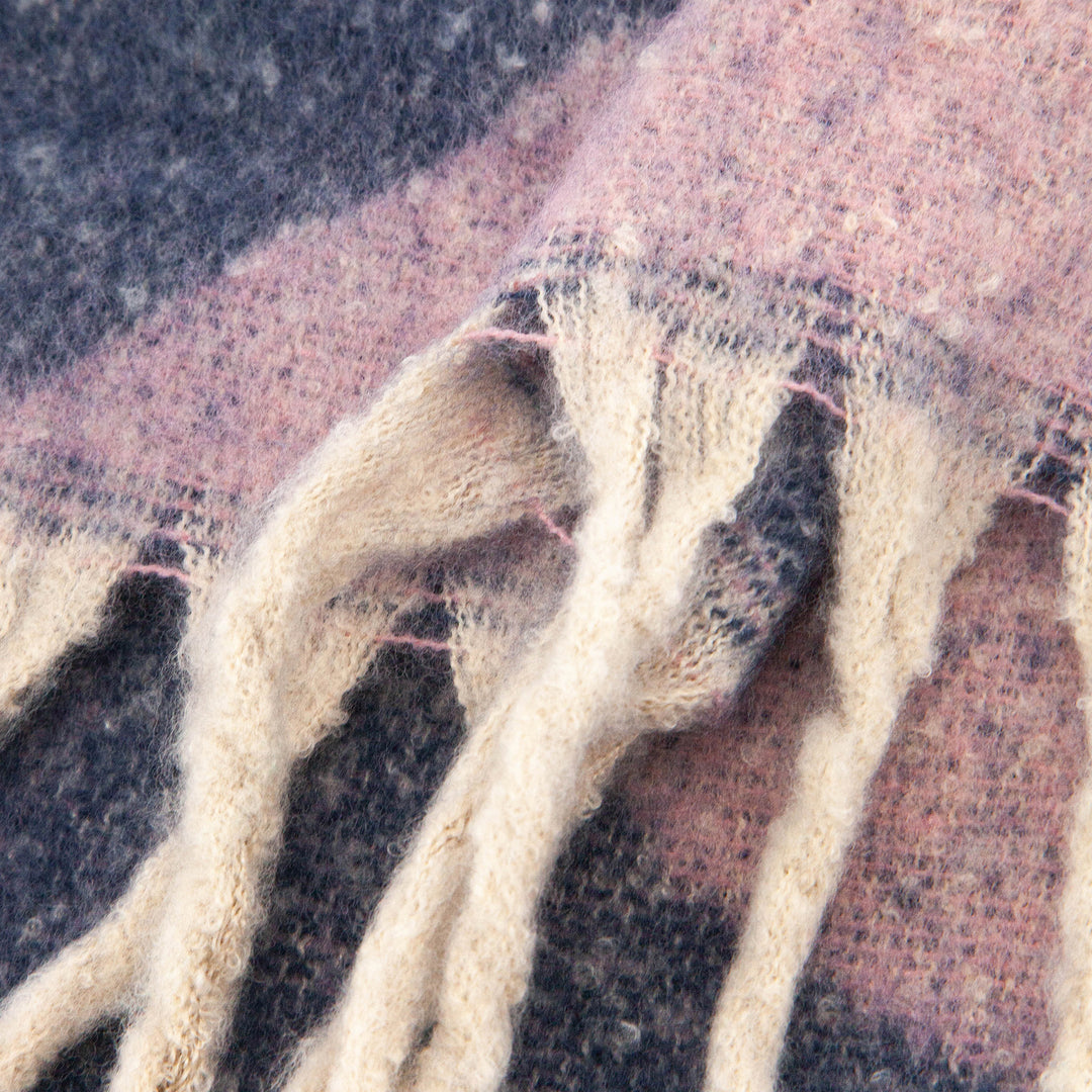 close up of the soft viscose knitted material of the winter blanket scarf