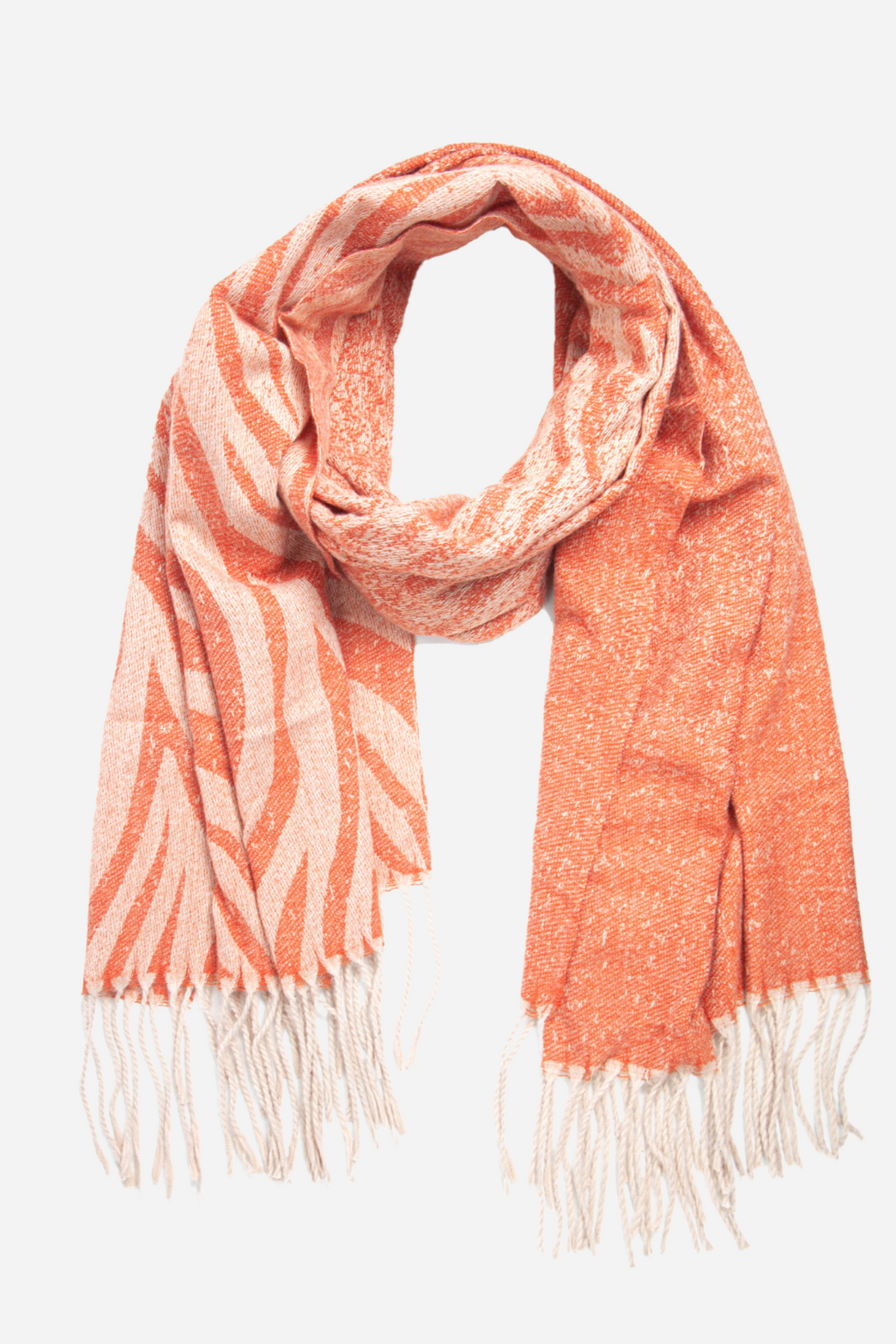 Orange All Over Zebra Print Heavyweight Scarf