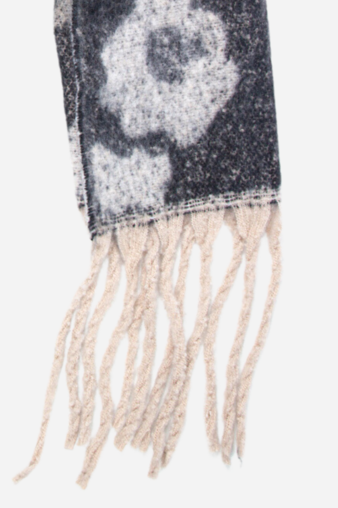 Grey Large Leopard Print Heavyweight Scarf