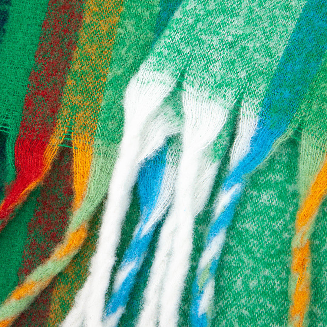 close up of the soft viscose knitted material of the winter blanket scarf