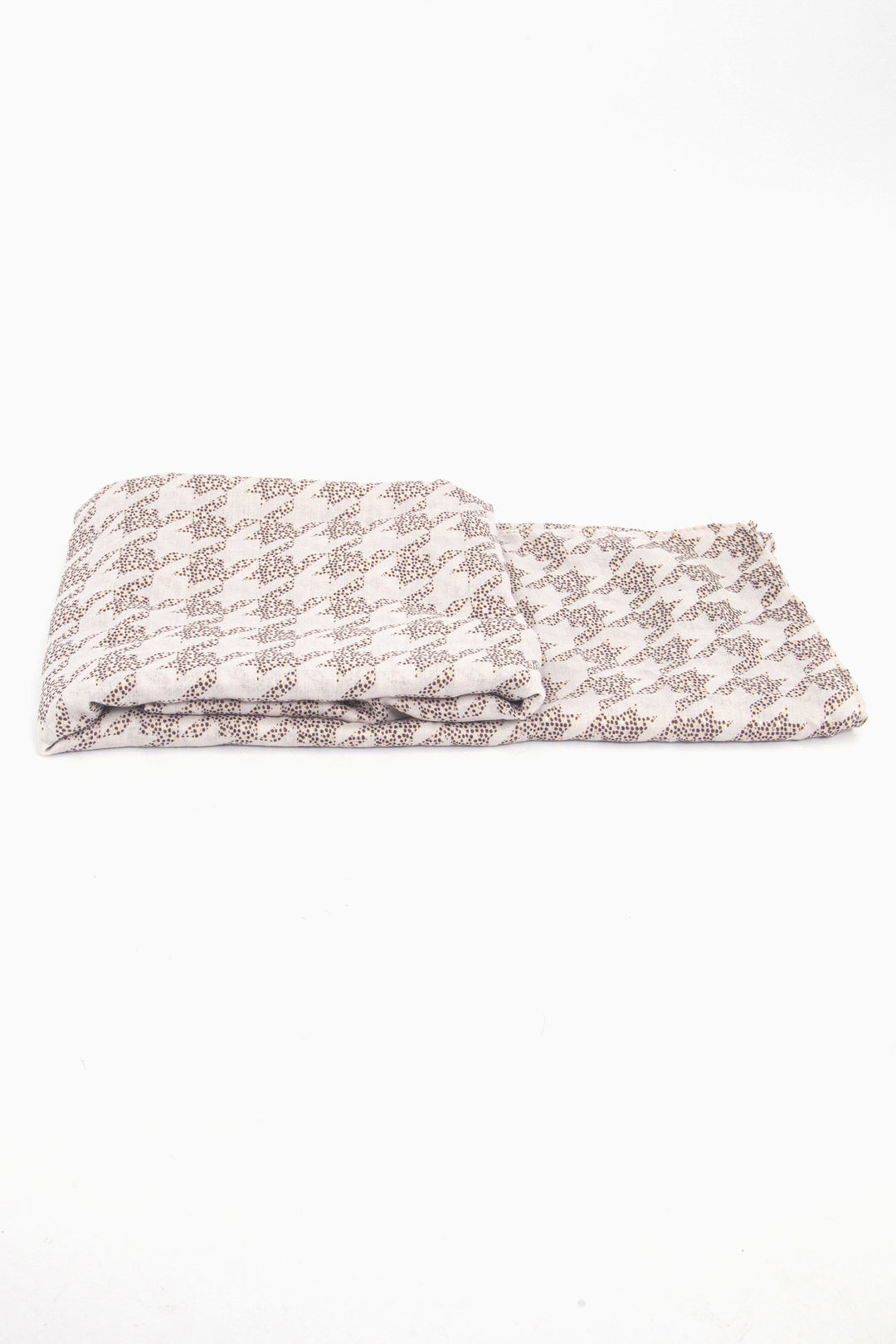 Melody Lightweight Scarf - Cream, Houndstooth Foil