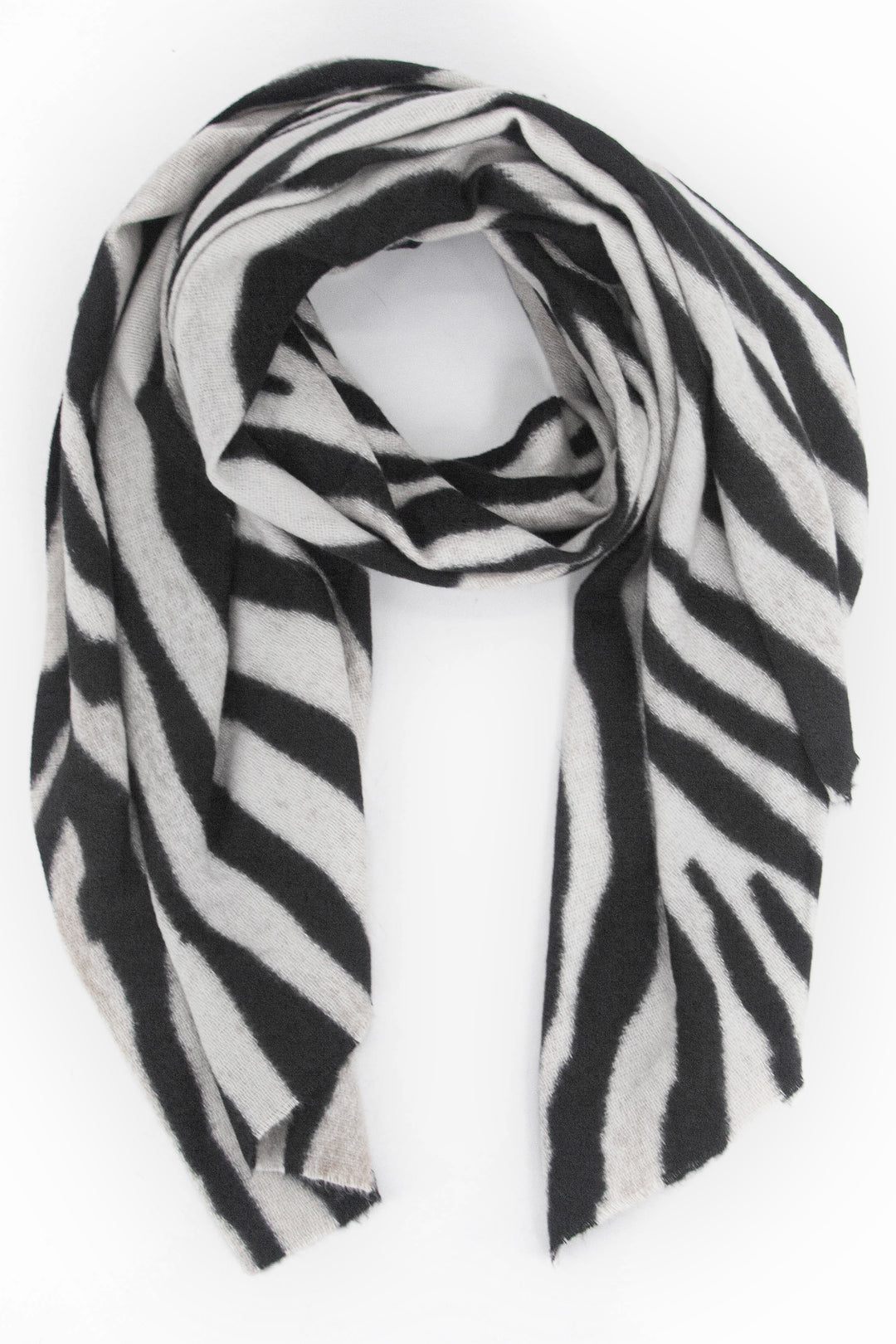 white and black zebra print lightweight scarf