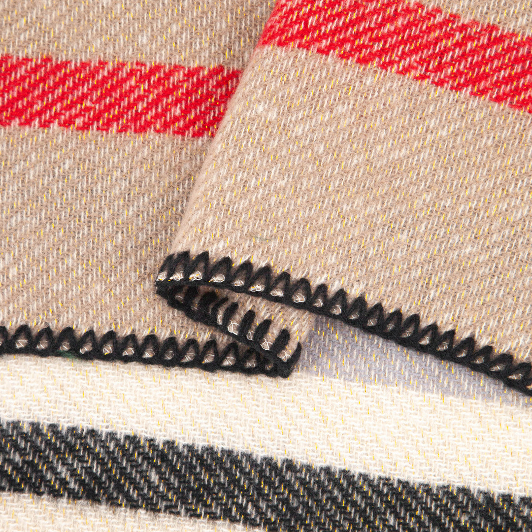 close up of the soft viscose knitted material of the winter blanket scarf