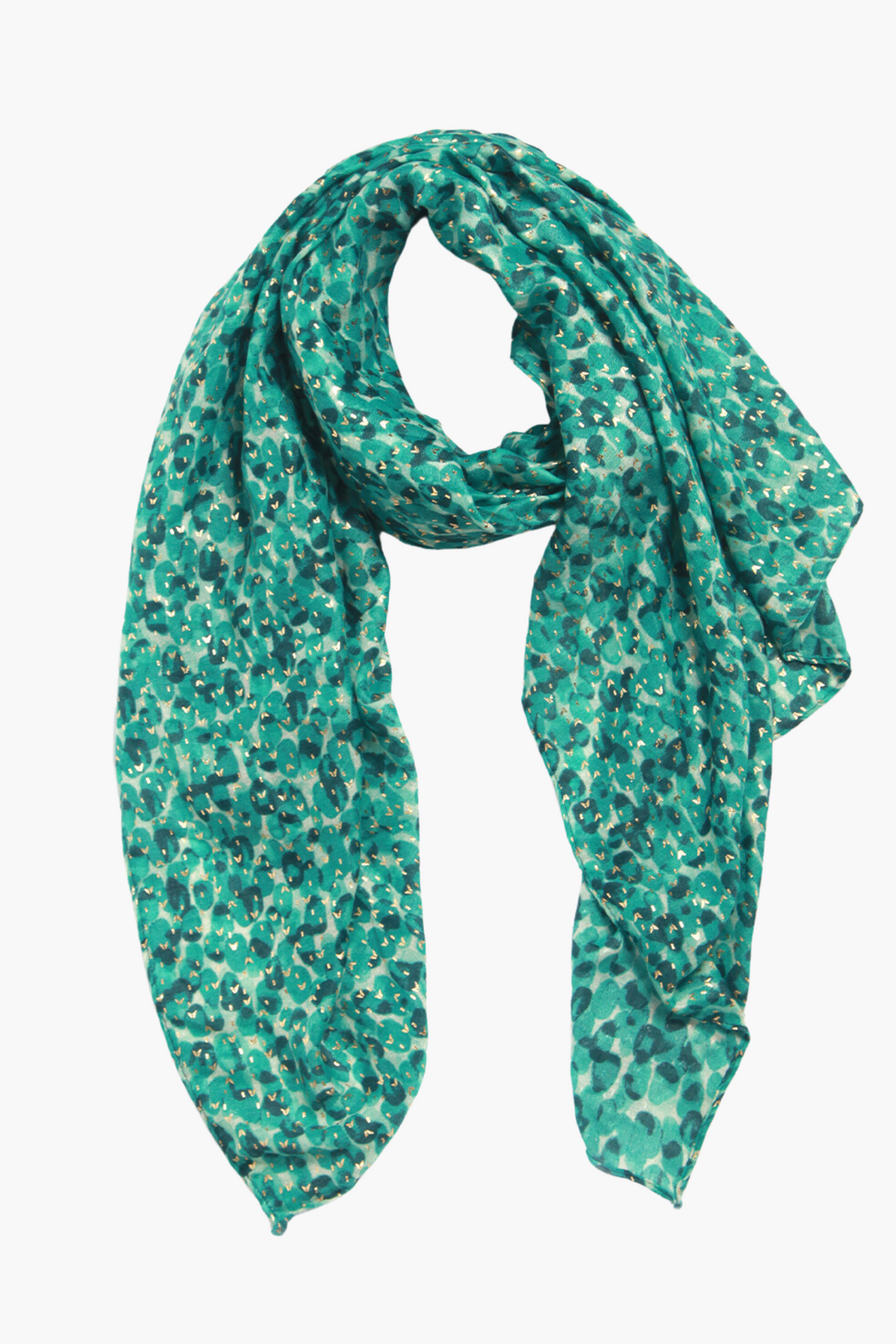 Green Abstract Animal Print with Gold Foil Details