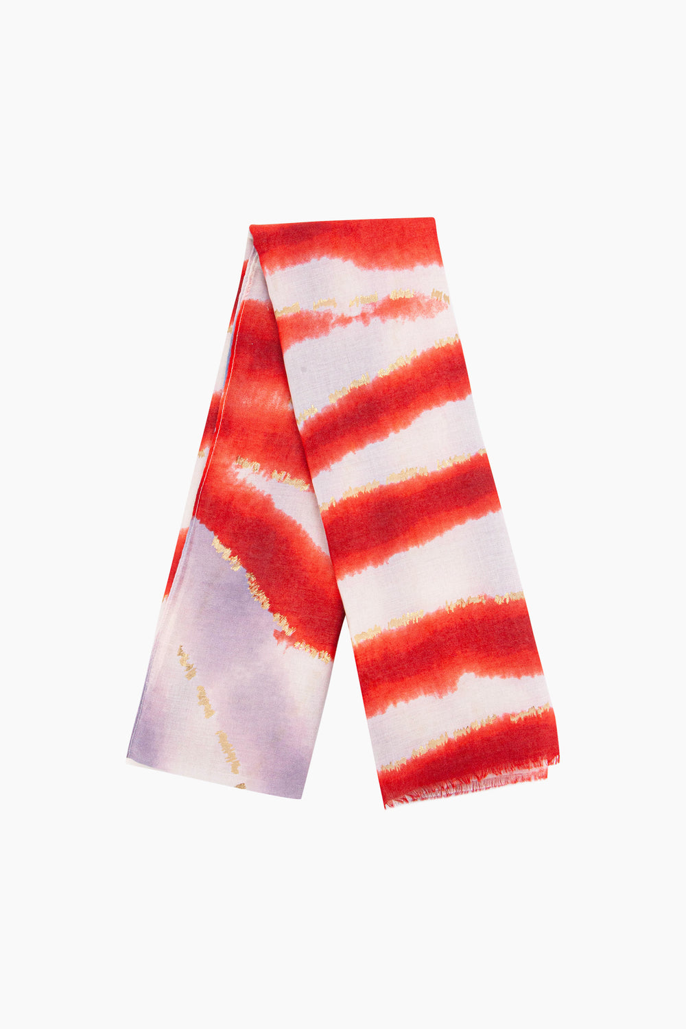 river-lightweight-scarf-red-gold-metallic-stripe-folded