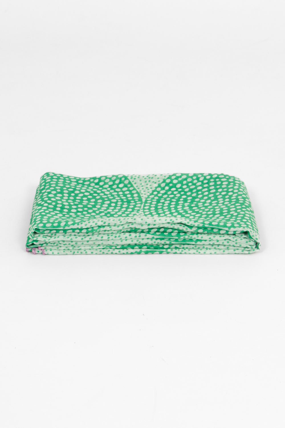 camille-lightweight-cotton-scarf-green-polka-dot-circles-folded-summer-weight