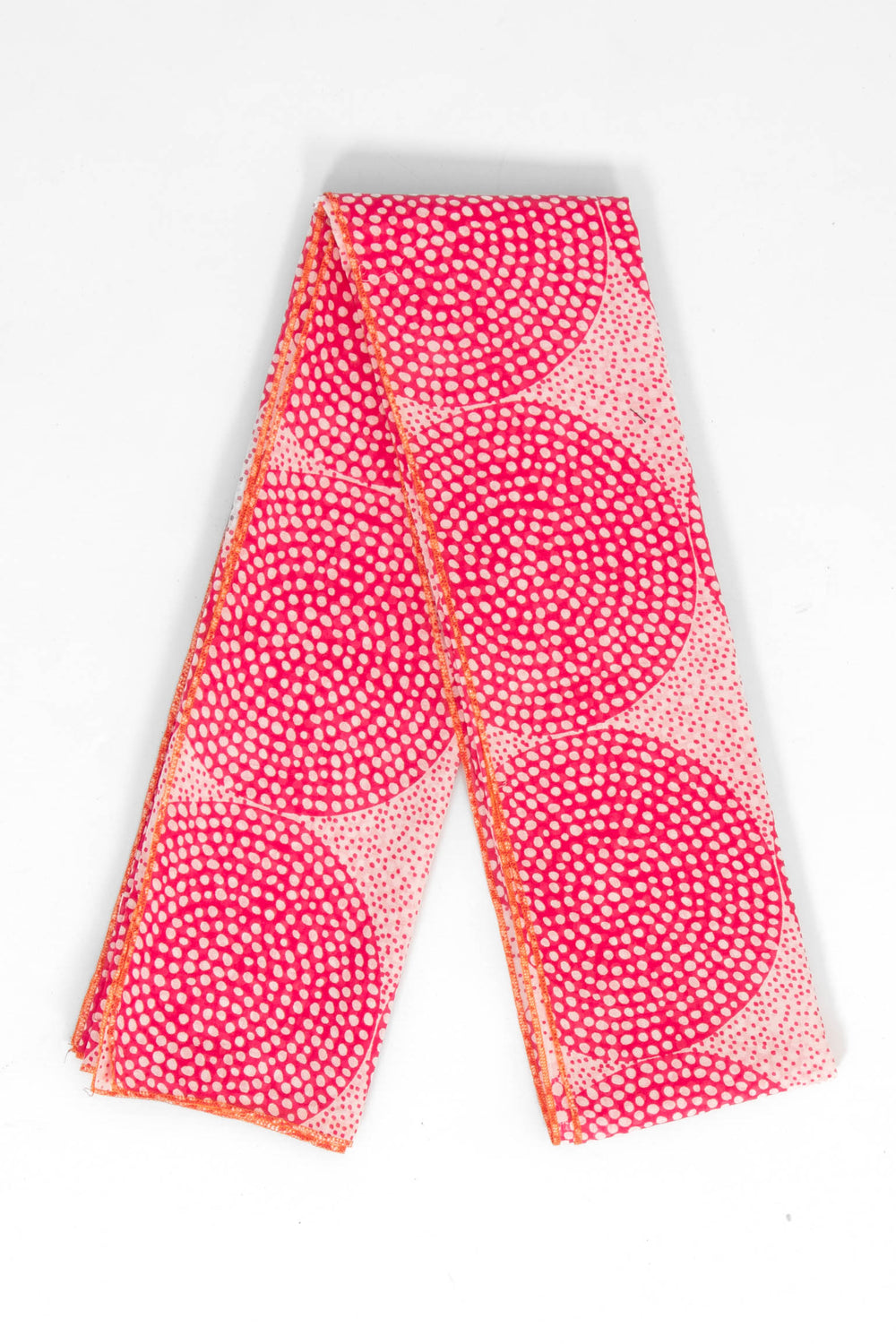 camille-lightweight-cotton-scarf-hot-pink-polka-dot-circles-folded-circluar-dots
