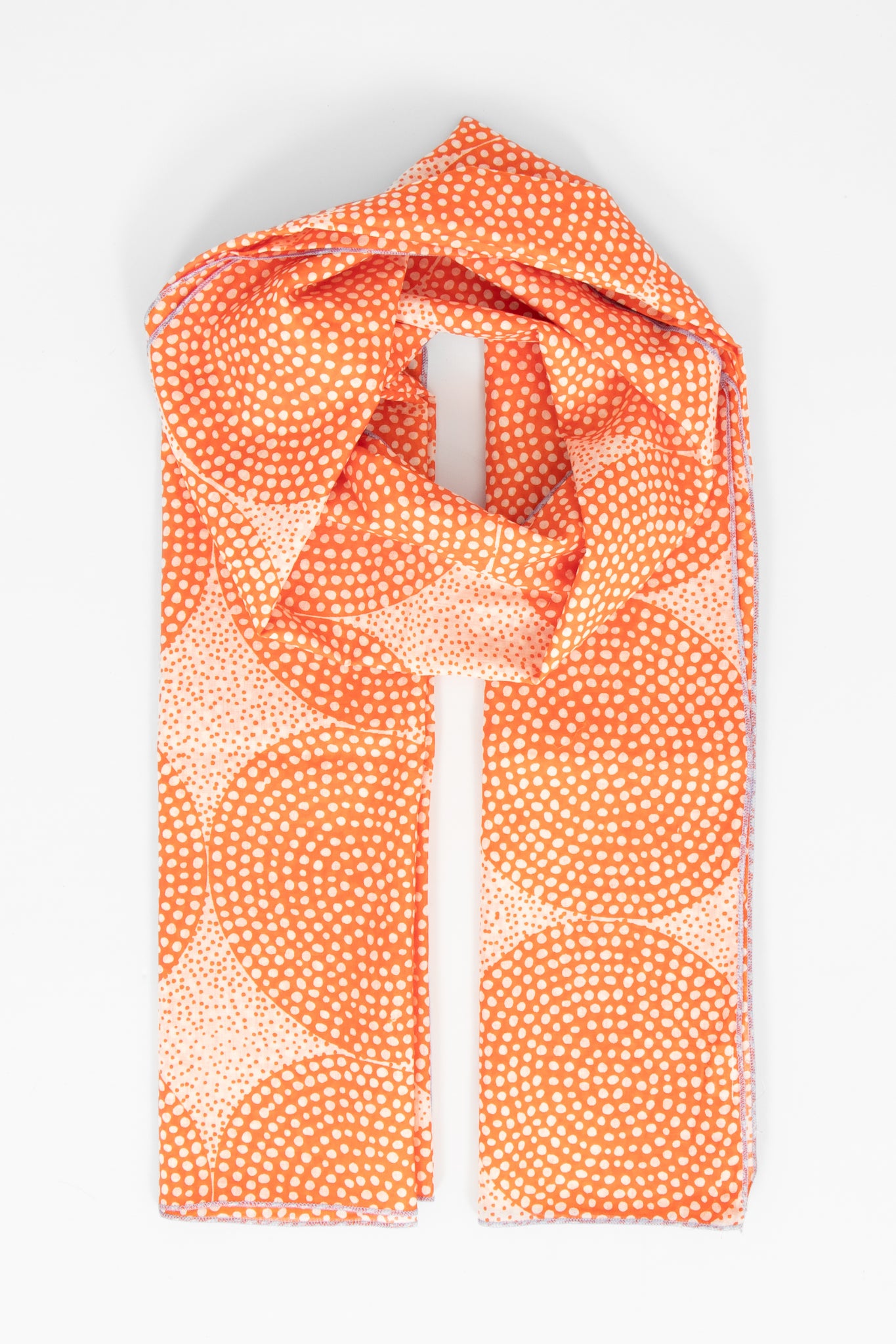 Orange Polka Dot Silk Crêpe de Chine Scarf main image 0