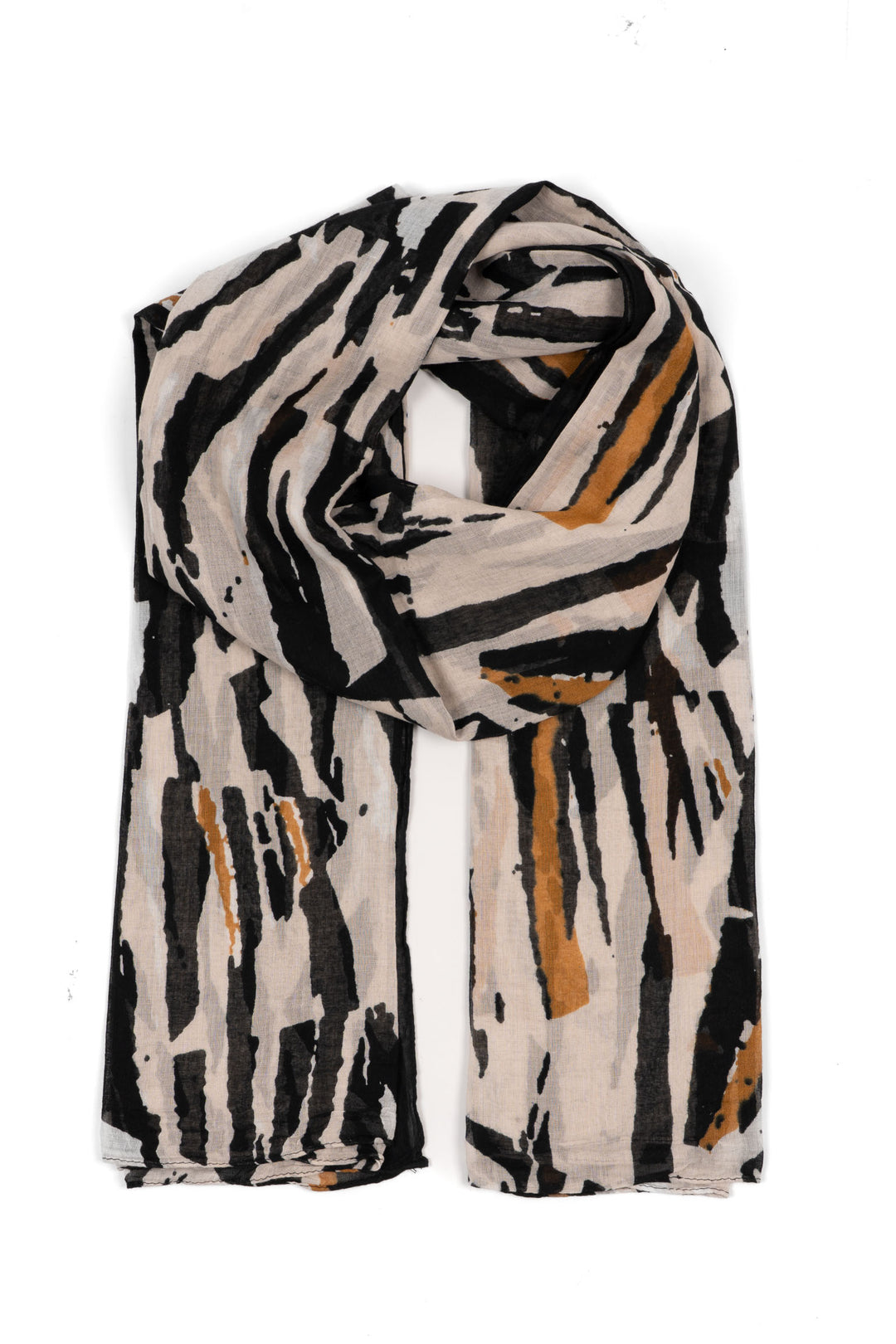 kai-lightweight-cotton-scarf-black-zebra-print-brown-beige-accents