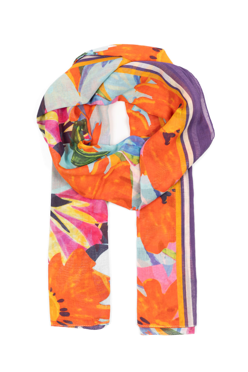 farrah-lightweight-cotton-scarf-purple-multi-floral-print-orange-bold-colours