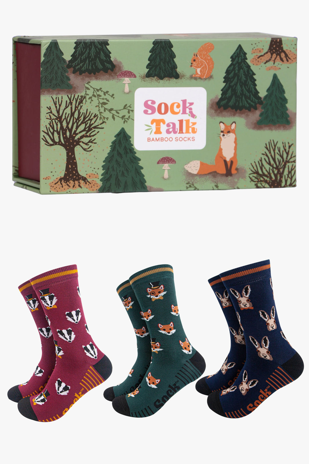 mens-socks-gift-box-navy-woodland-animal-dapper-monocles