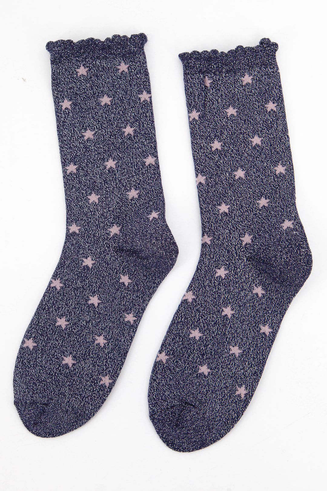 navy and pink glitter sparkle ankle socks