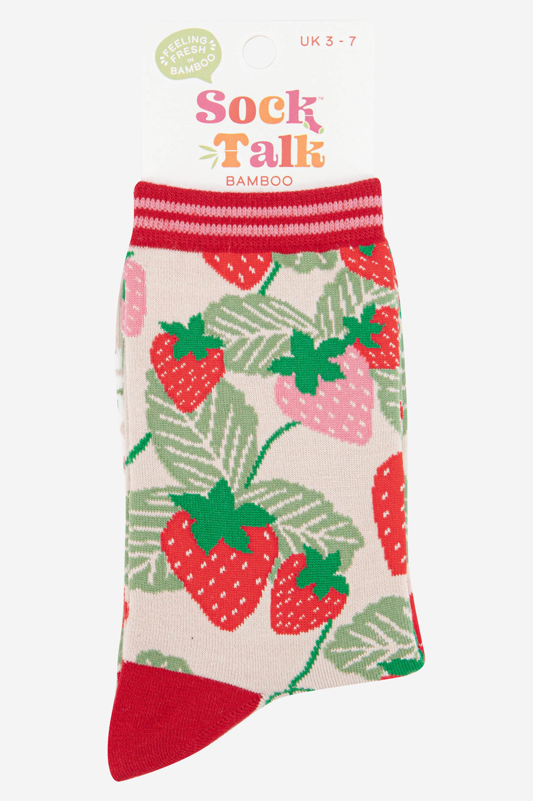 womens strawberry pattern bamboo ankle socks uk size 3-7