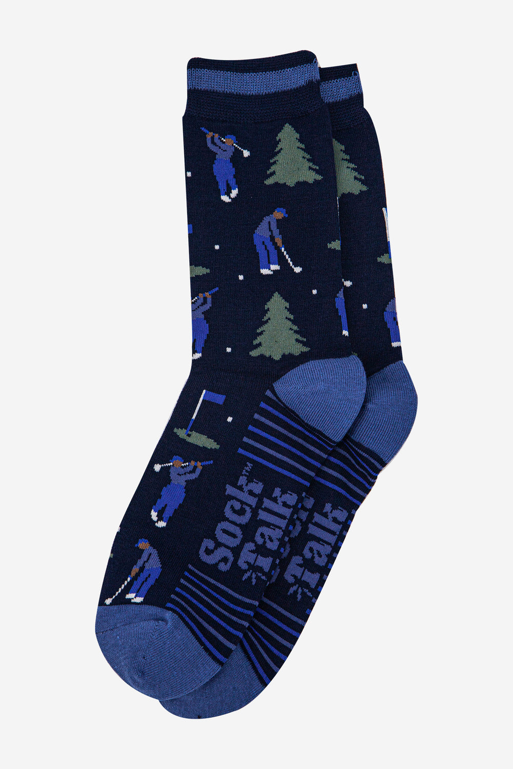 mens-bamboo-socks-navy-blue-denim-blue-golfer-and-trees-laying-flat