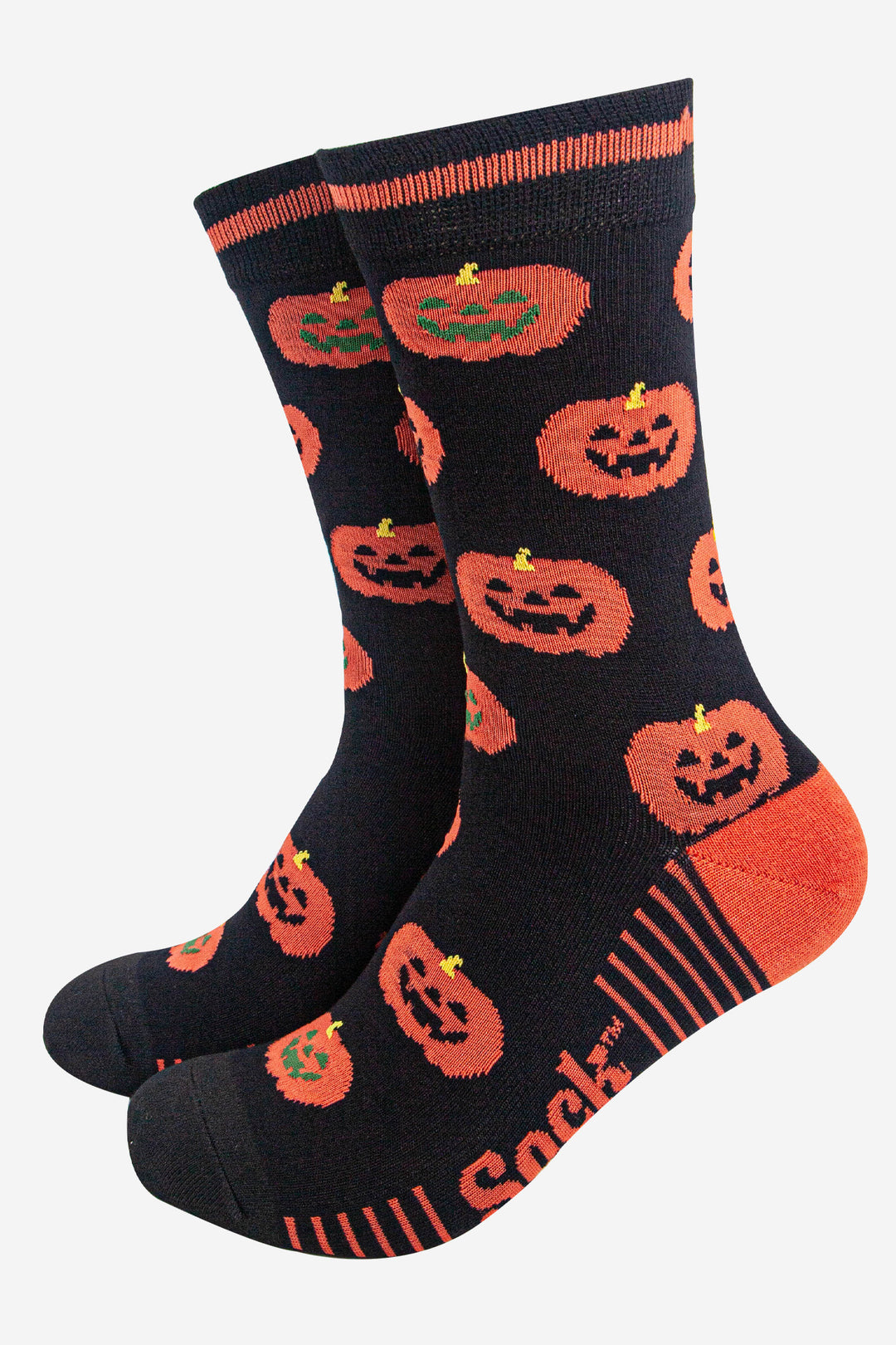 mens-bamboo-socks-black-pumpkins-halloween