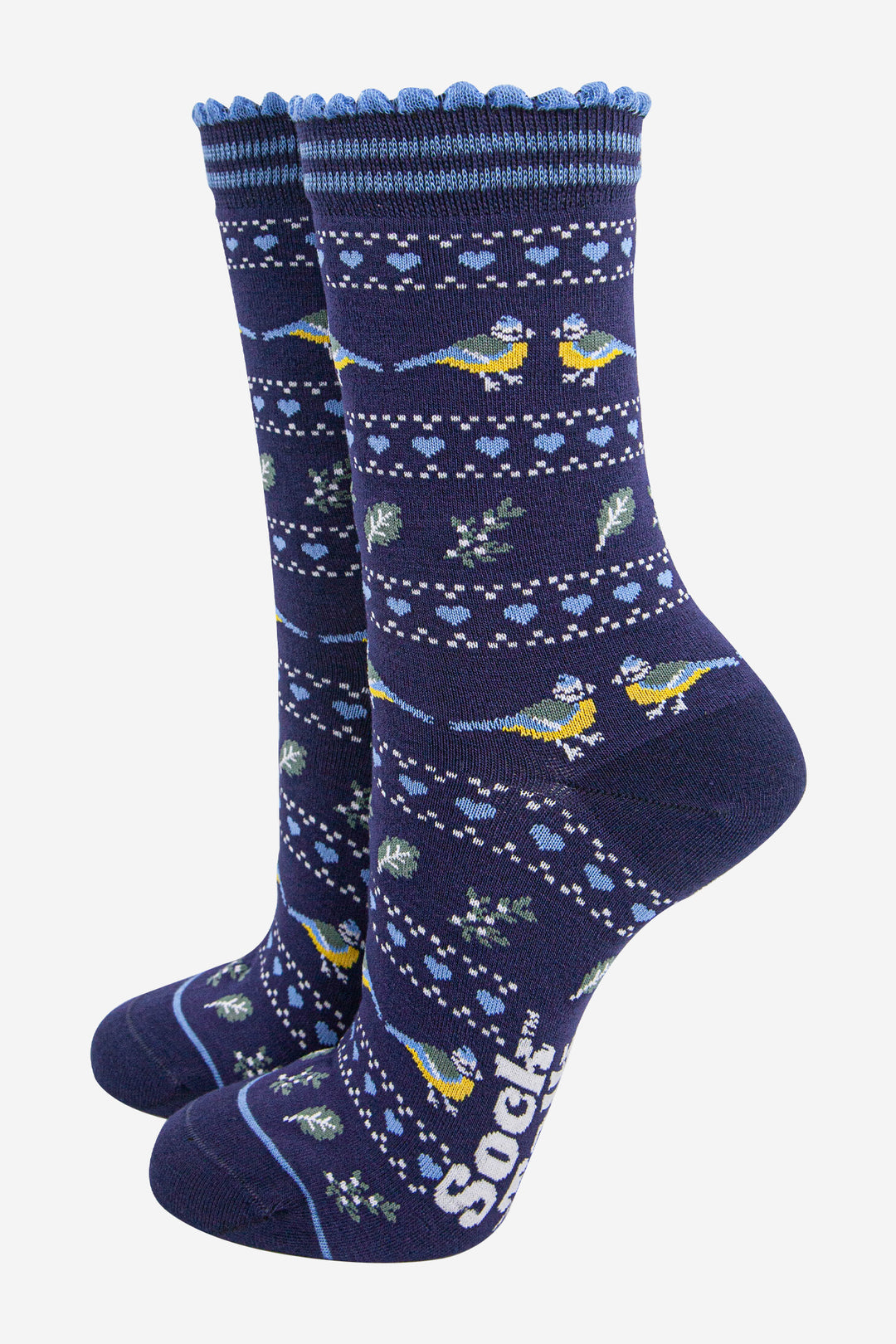 womens-bamboo-socks-navy-blue-blue-tit-fair-isle-garden-birds