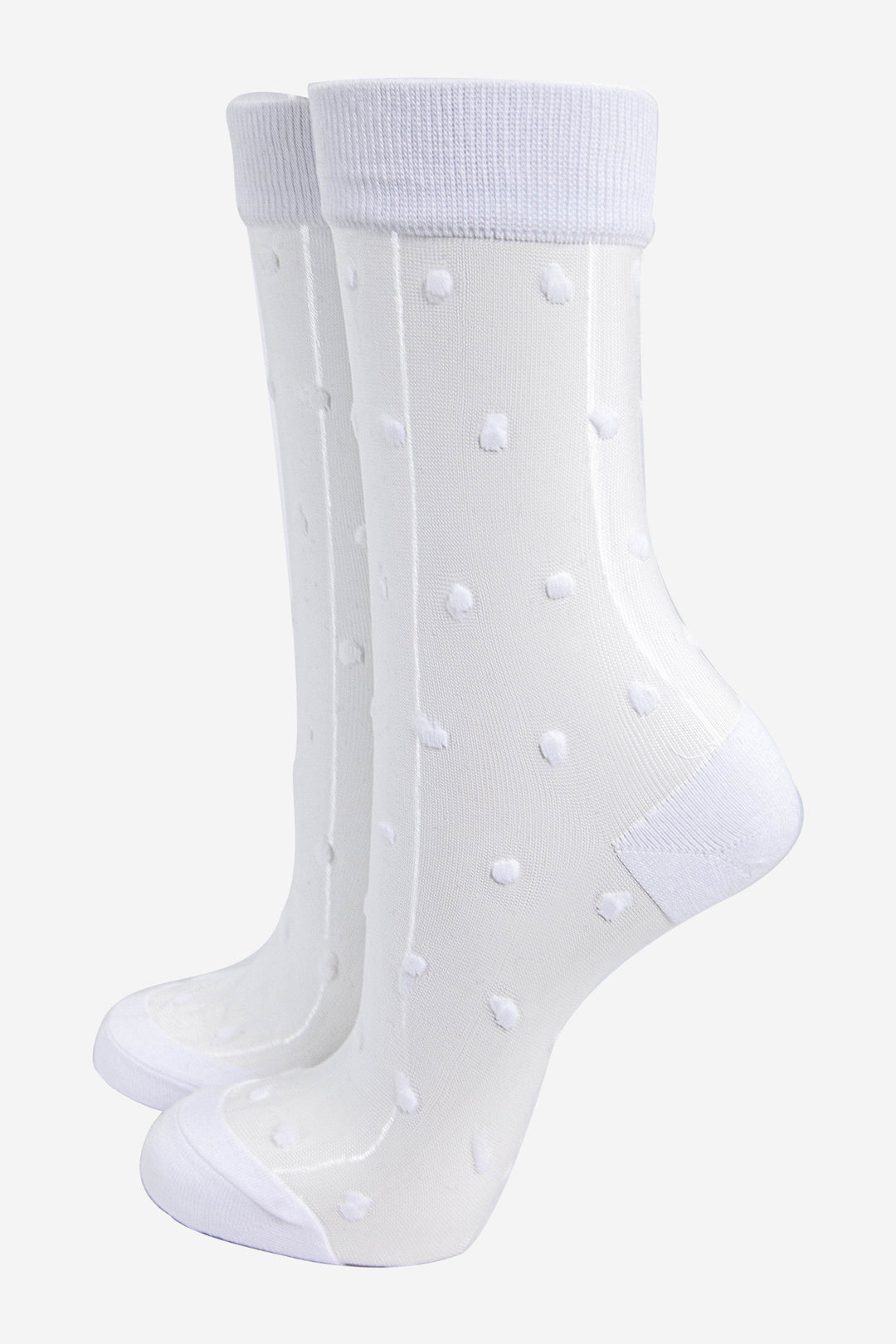 womens-sheer-ankle-socks-white-spots-dots