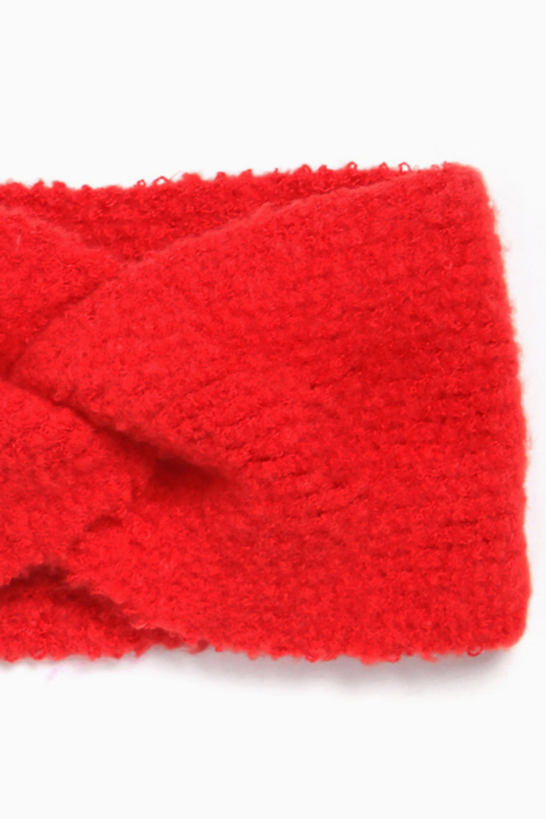 close up of the twist front on the knitted headband