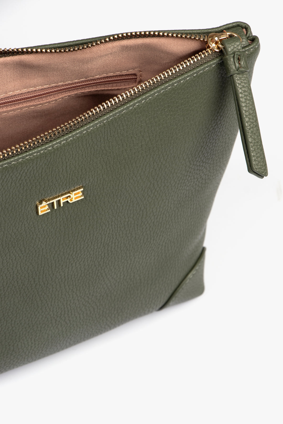 showing the bag unzipped, there is an internal pocket visible