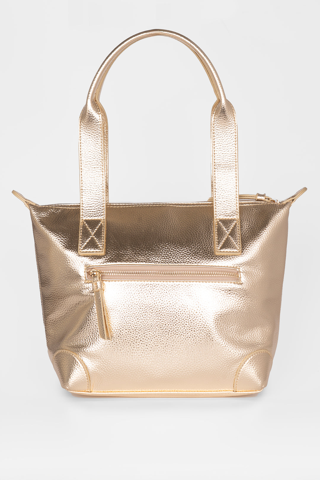 rear view of the tote bag showing the zip closing pocket