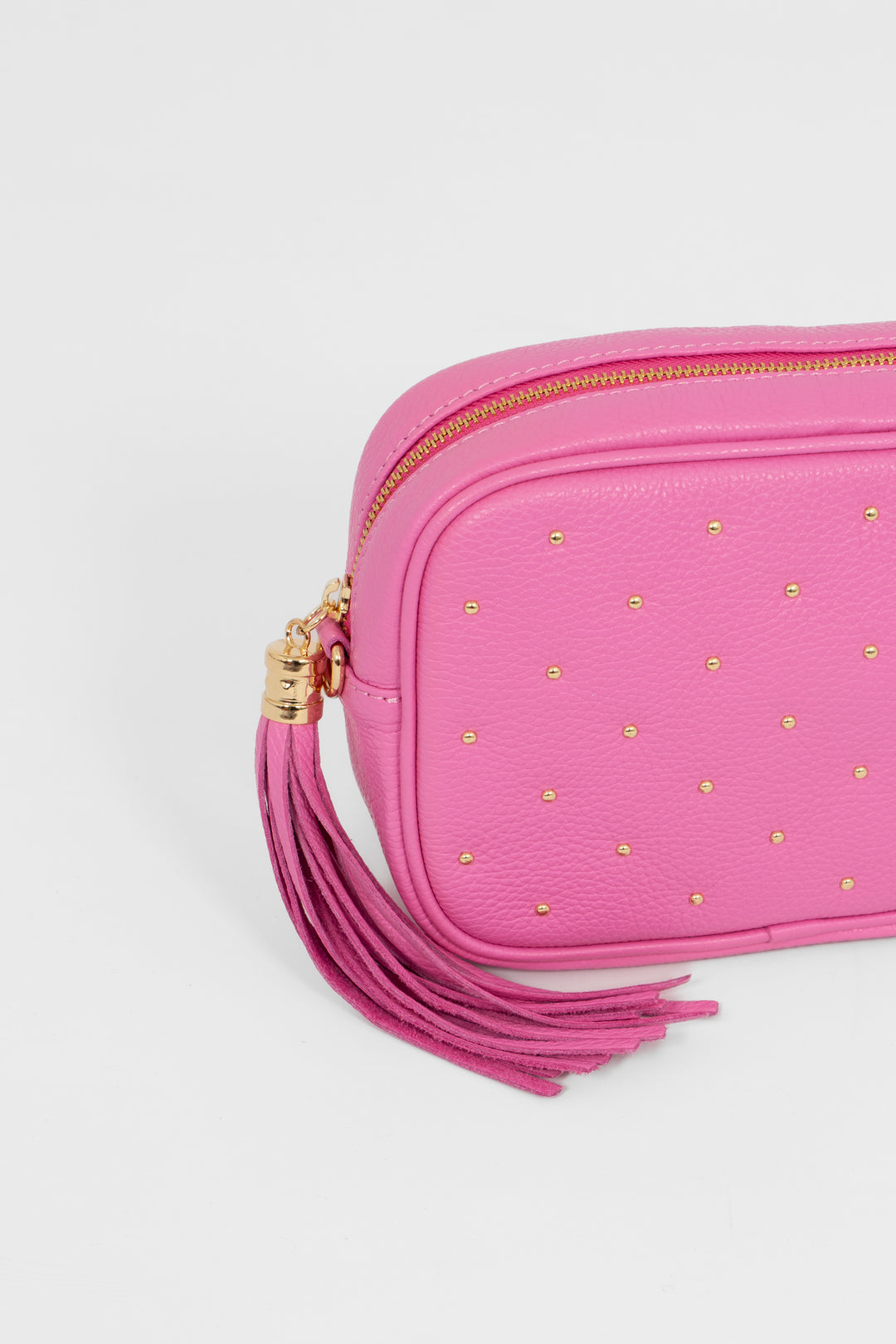 Giulia Studded Camera Bag - Hot Pink, Pebbled
