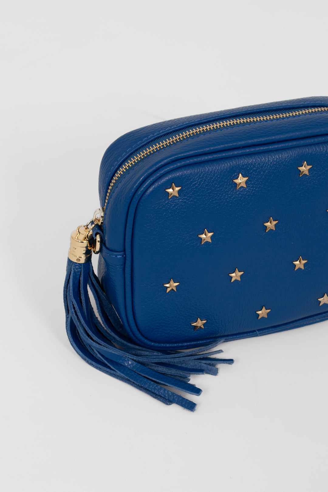Eloise - Italian Leather Star Studded Crossbody Bag - Royal Blue, Pebbled