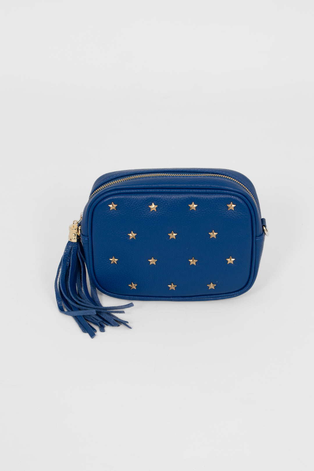 Eloise - Italian Leather Star Studded Crossbody Bag - Royal Blue, Pebbled