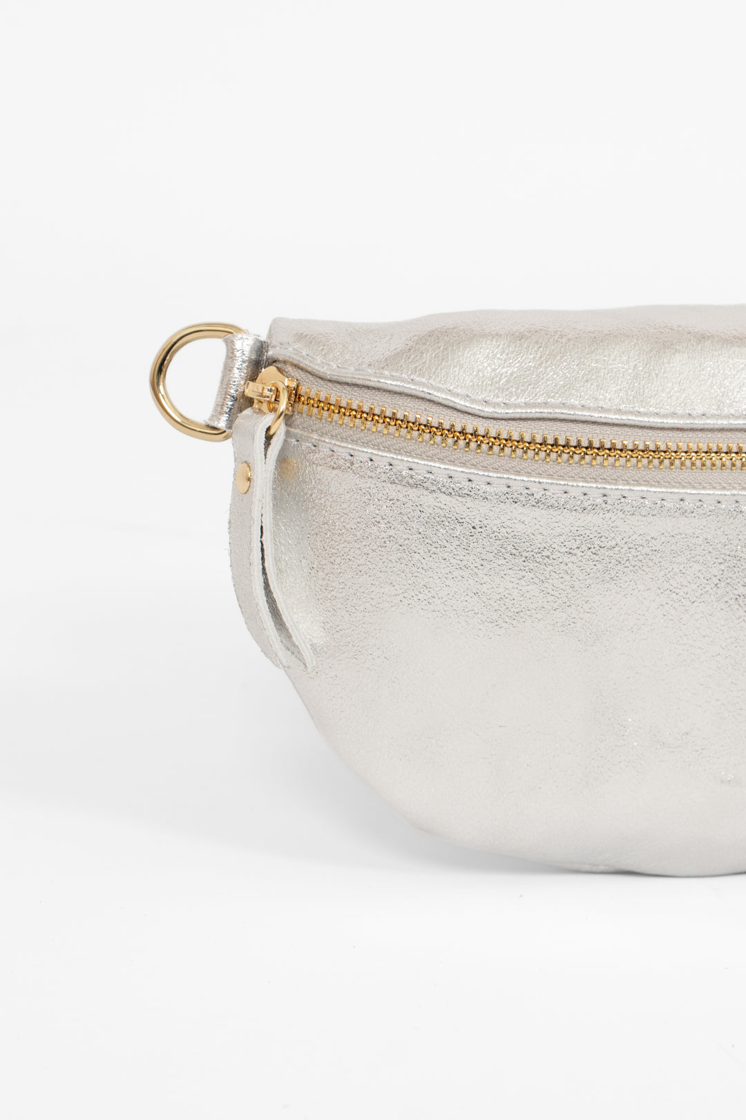 Jasmine Half Moon Crossbody Bag - Silver, Metallic