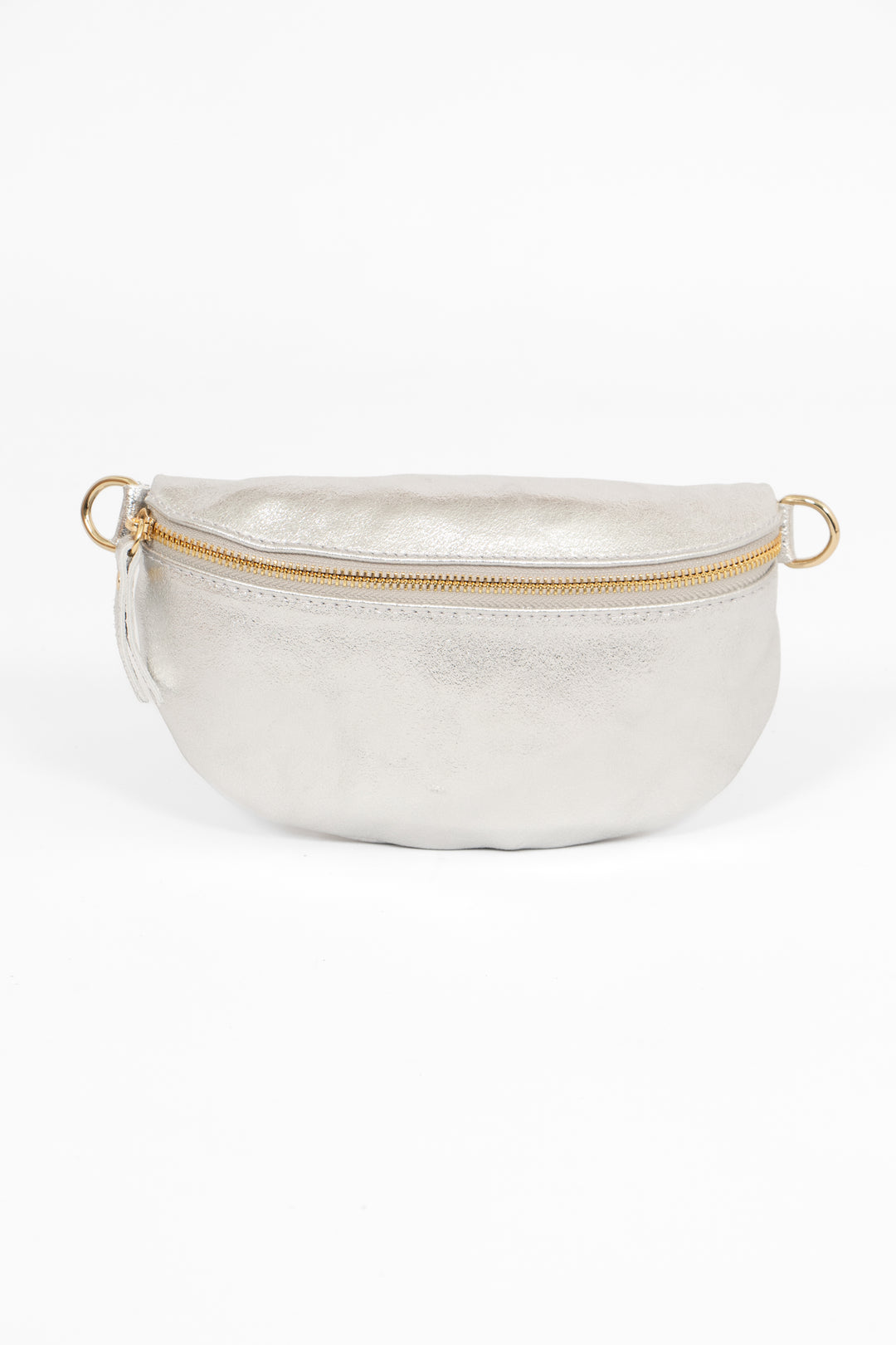 Jasmine Half Moon Crossbody Bag - Silver, Metallic
