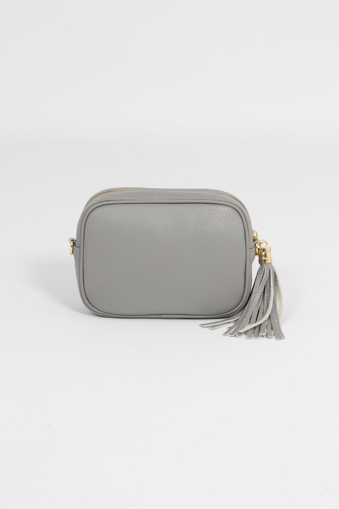 Beau - Italian Leather Crossbody Bag - Light Grey, Pebbled
