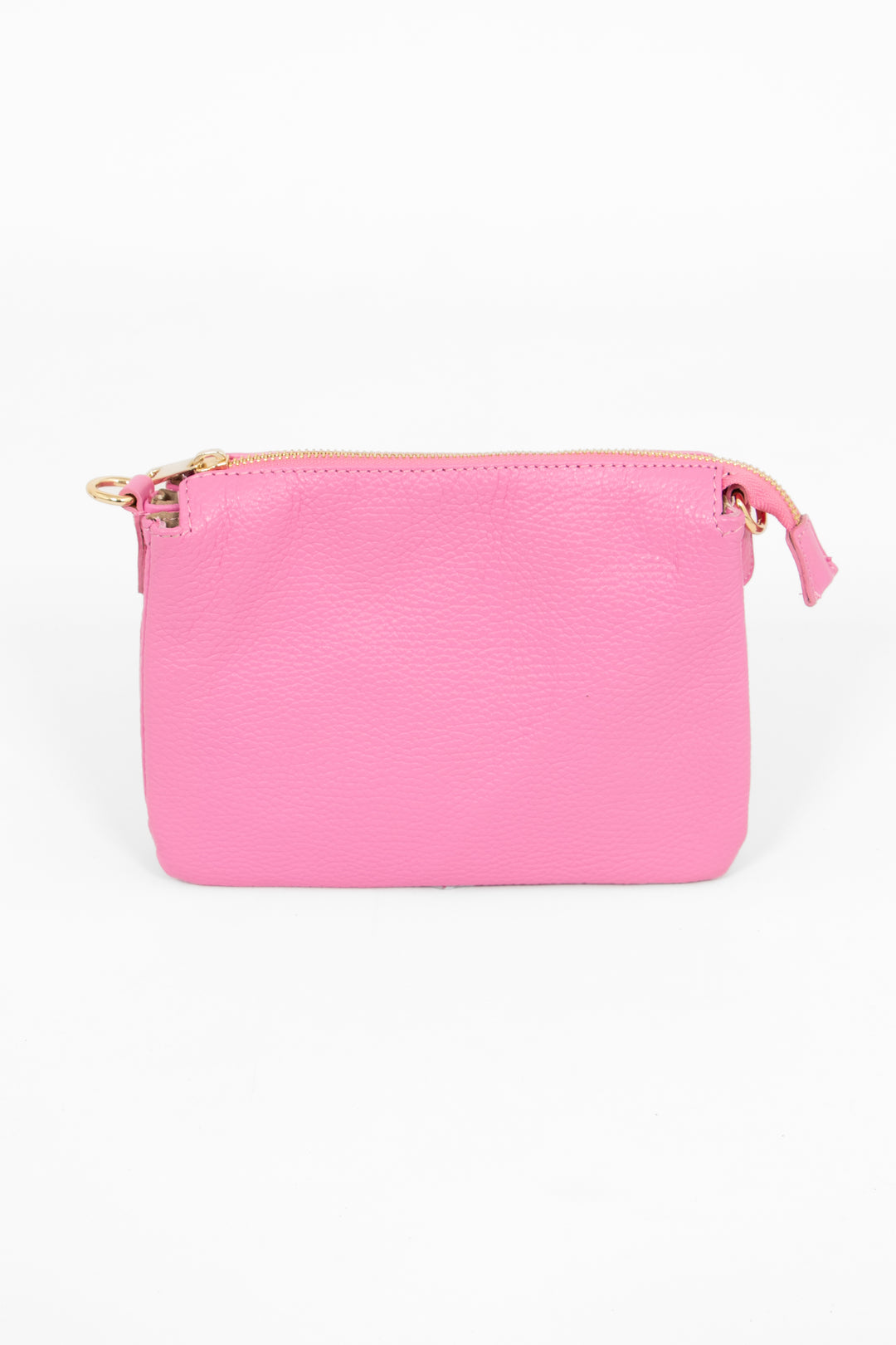 Gia - Italian Leather Crossbody Bag - Hot Pink, Pebbled