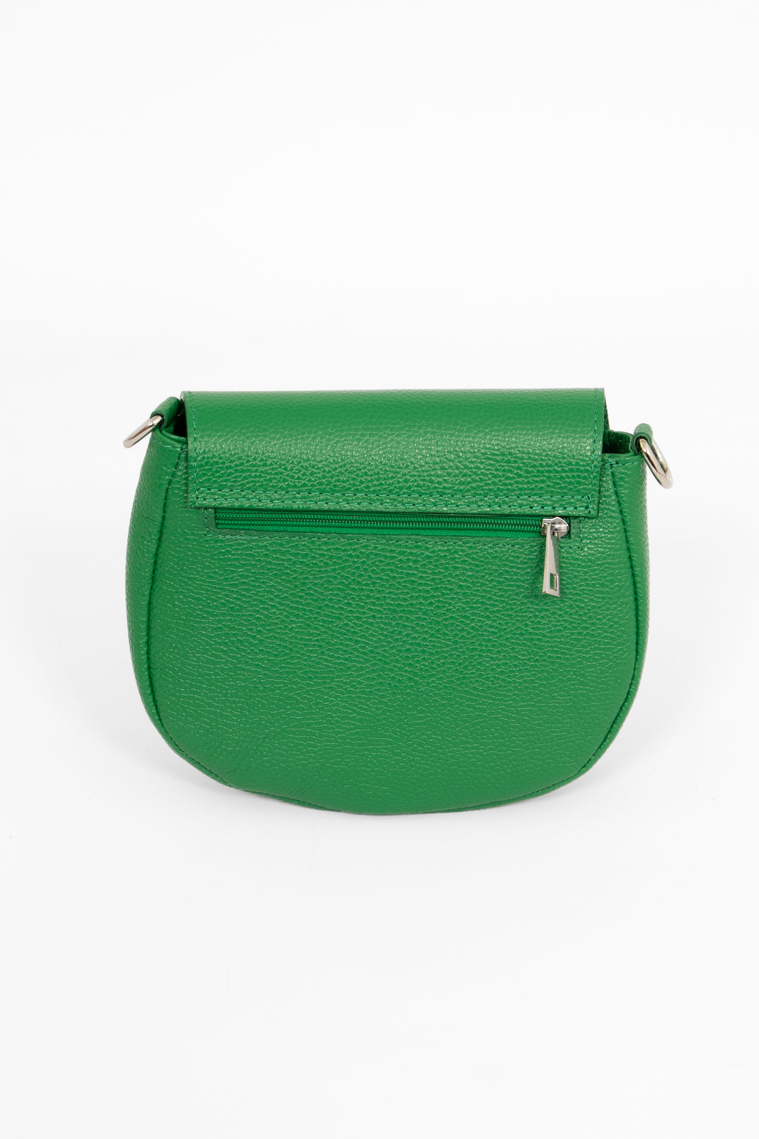 Groene Italiaanse lederen halvemaanvormige crossbodytas