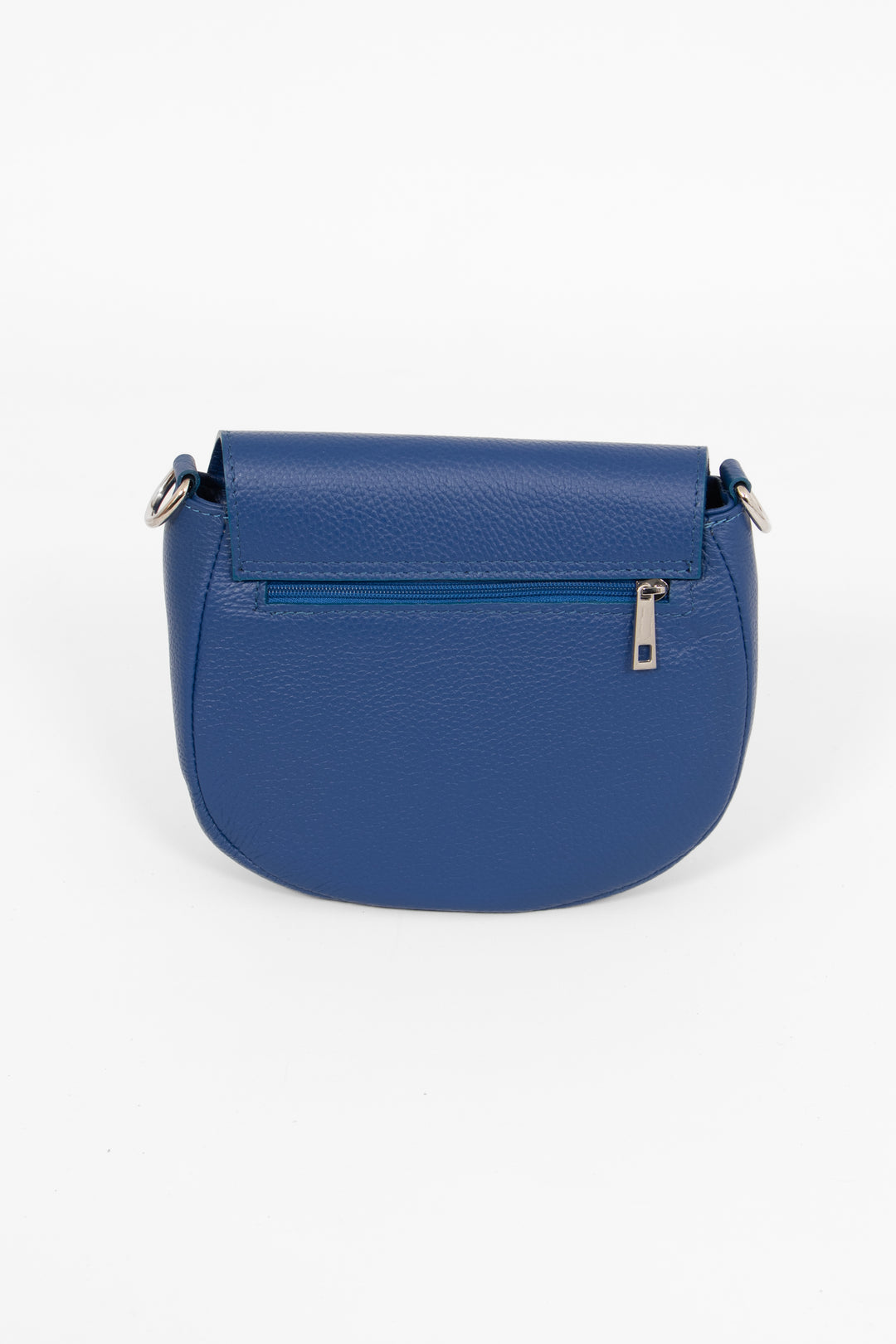 Cassandra - Italian Leather Crescent Crossbody - Royal Blue, Pebbled