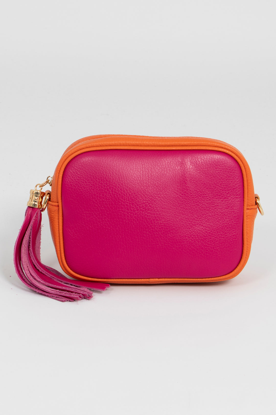 Beau Crossbody Bag - Fuchsia/Orange, Pebbled