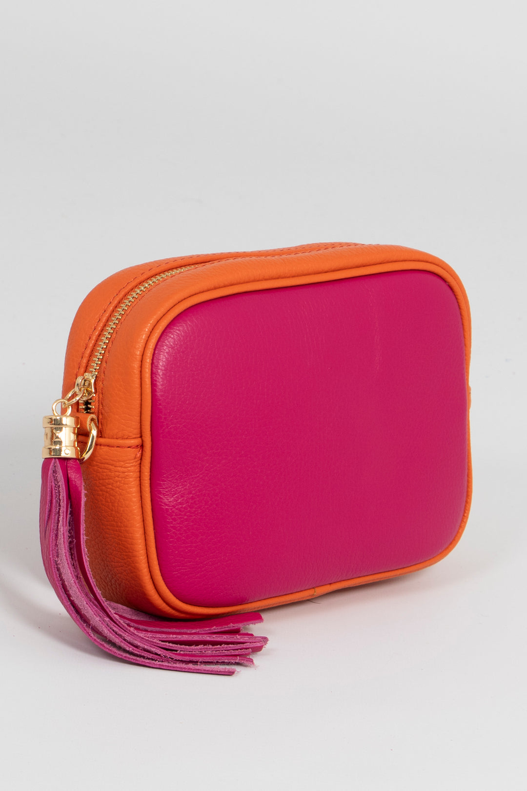 Beau Crossbody Bag - Fuchsia/Orange, Pebbled