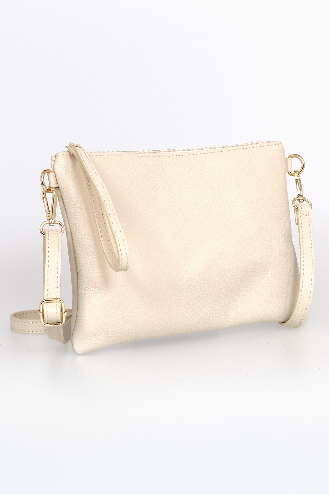 showing the clutch bag with both straps attached