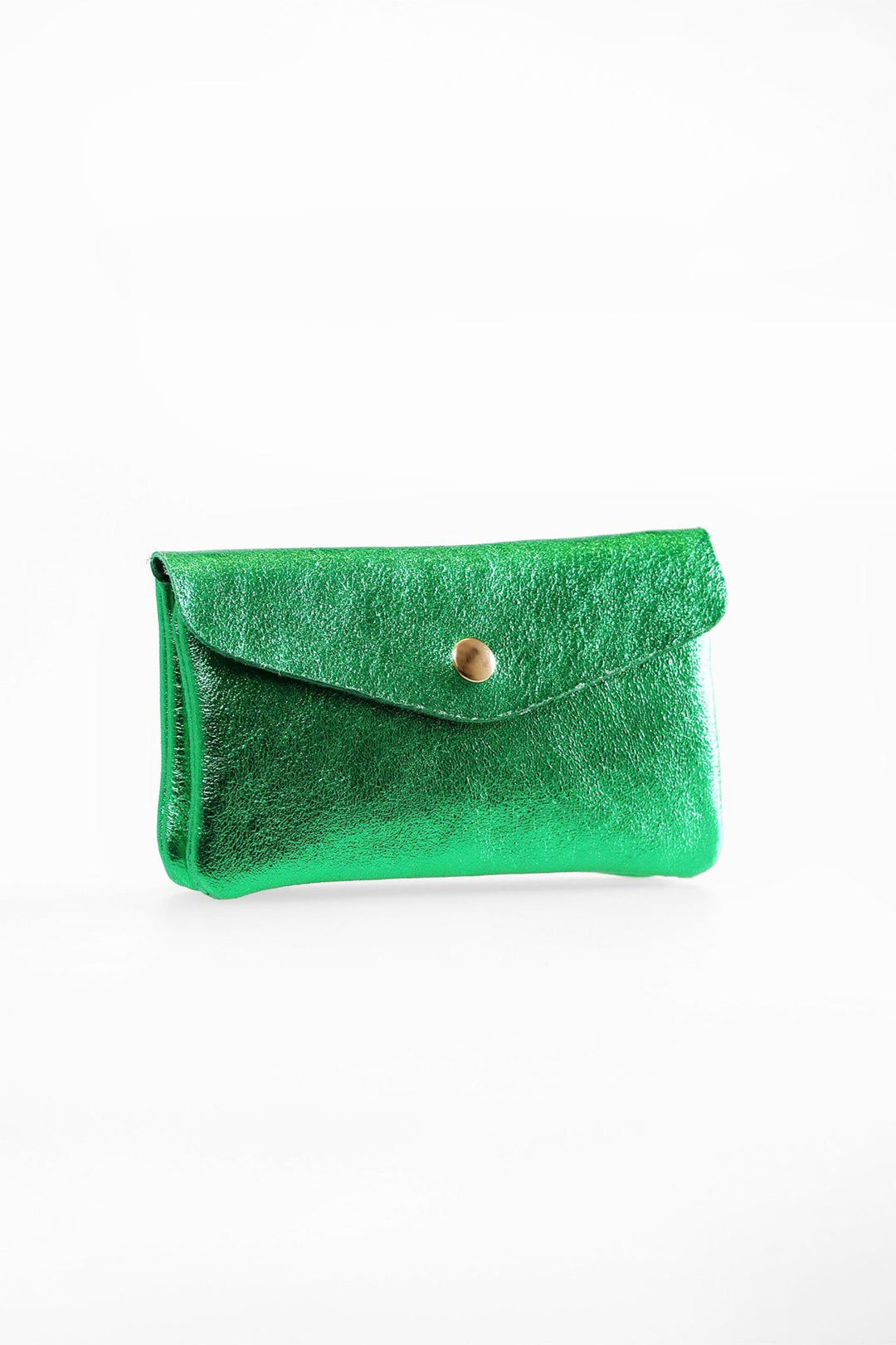 Metallic Green Medium Leather Coin Purse