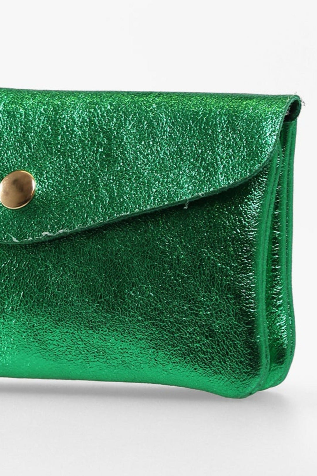 Metallic Green Medium Leather Coin Purse