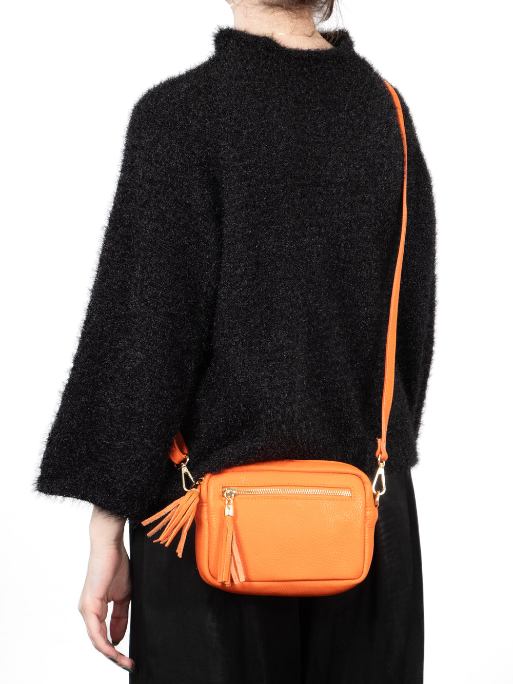 fleur-italian-leather-small-crossbody-bag-orange-pebbled-worn-by-model
