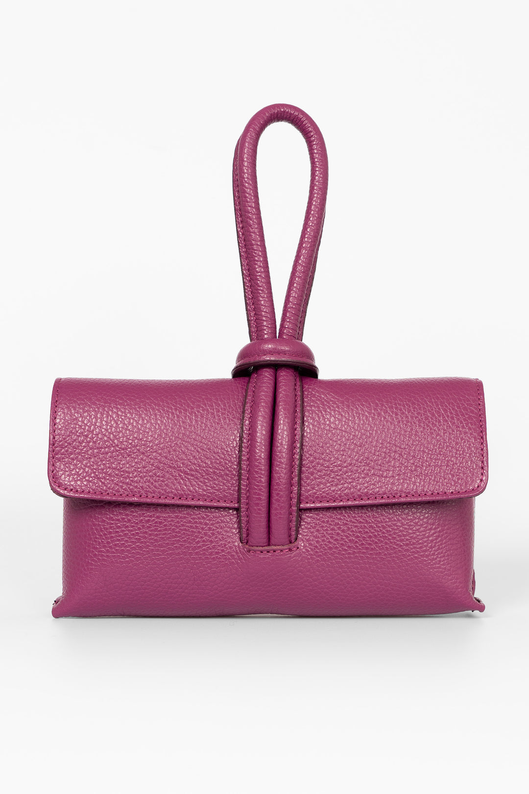 trixie-berry-pebbled-italian-leather-clutch-bag-front-view