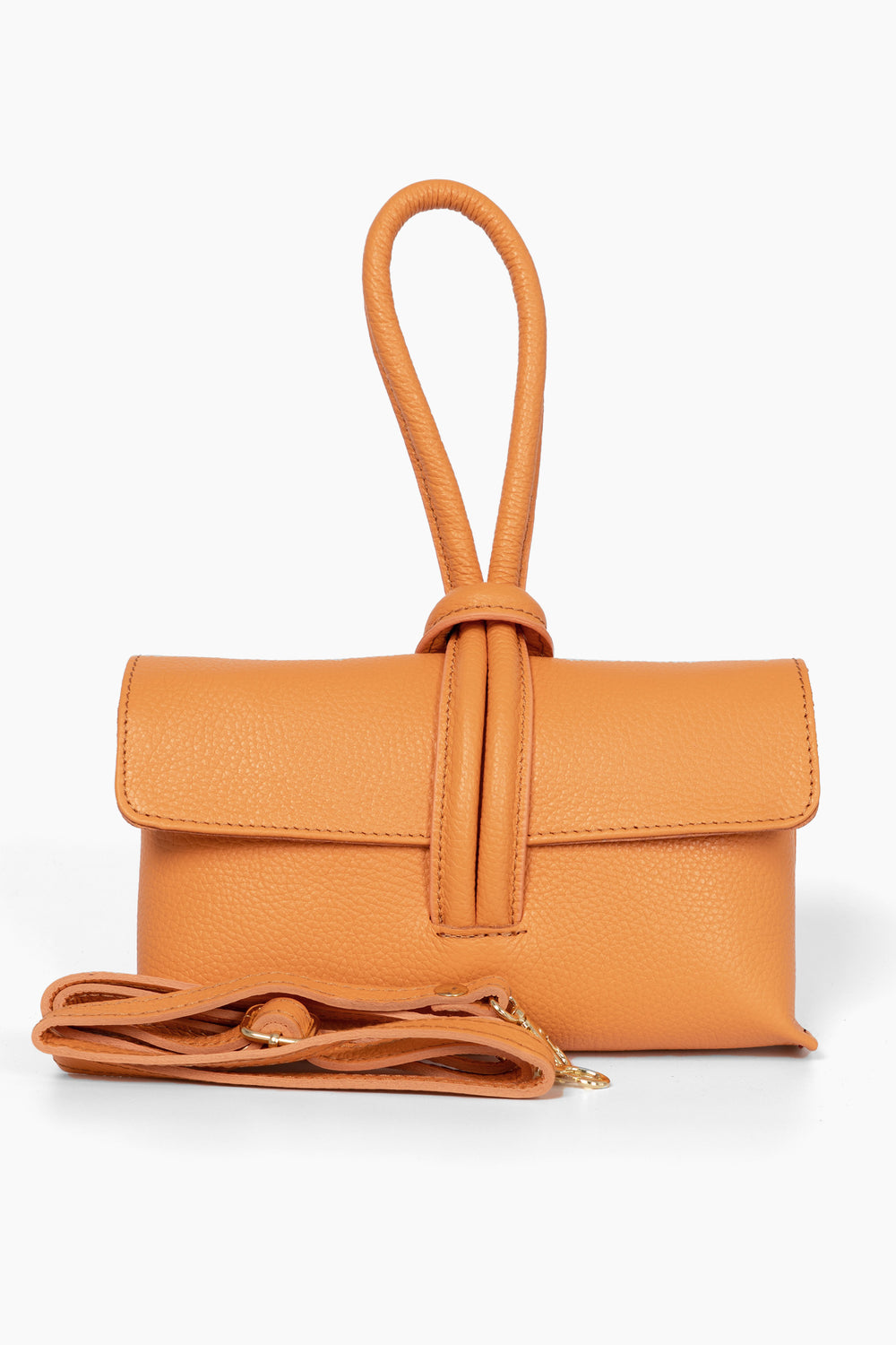trixie-apricot-pebbled-italian-leather-clutch-bag-detachable-bag-strap