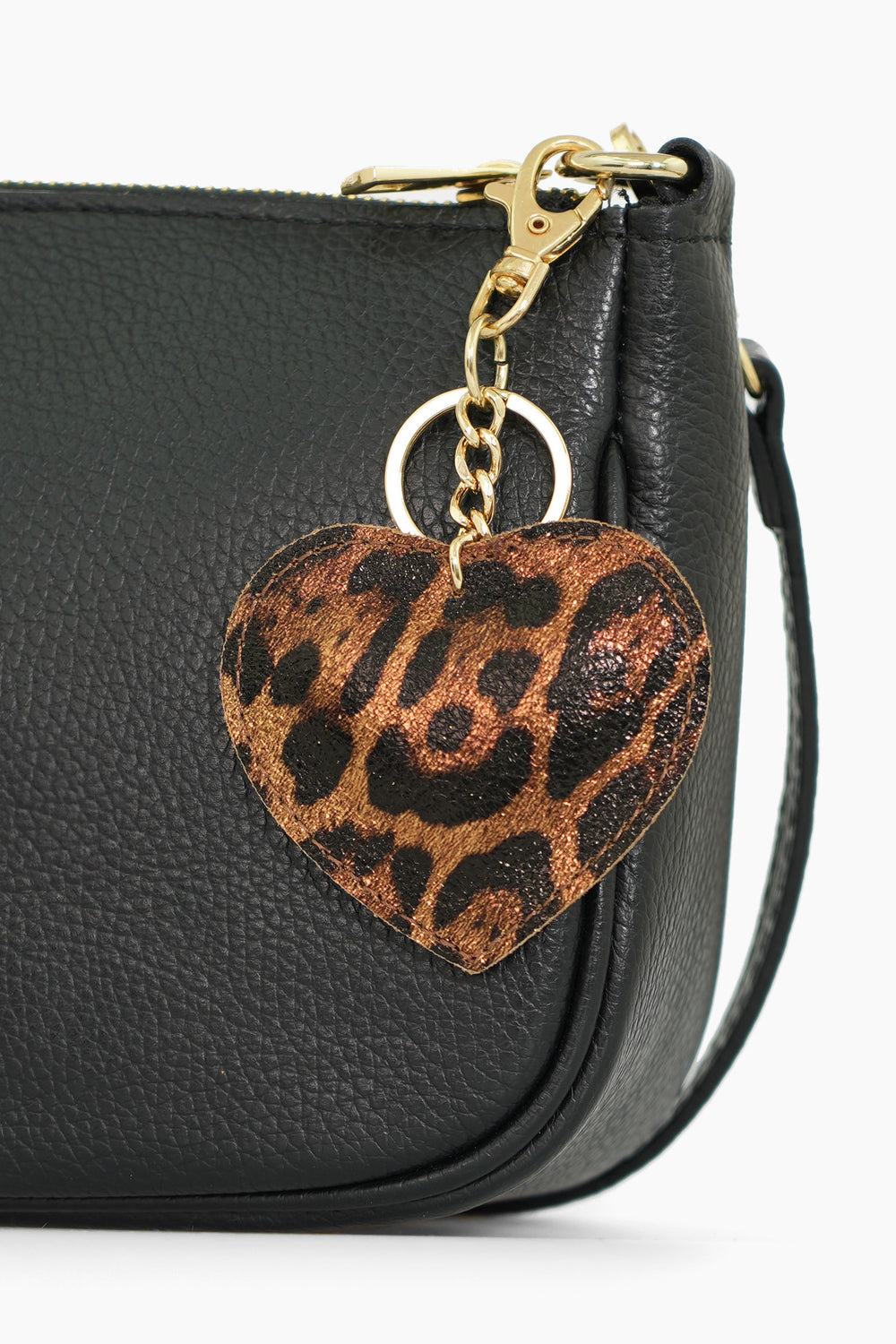valentina-italian-leather-love-heart-keyring-bronze-leopard-metallic-attached-to-a-bag