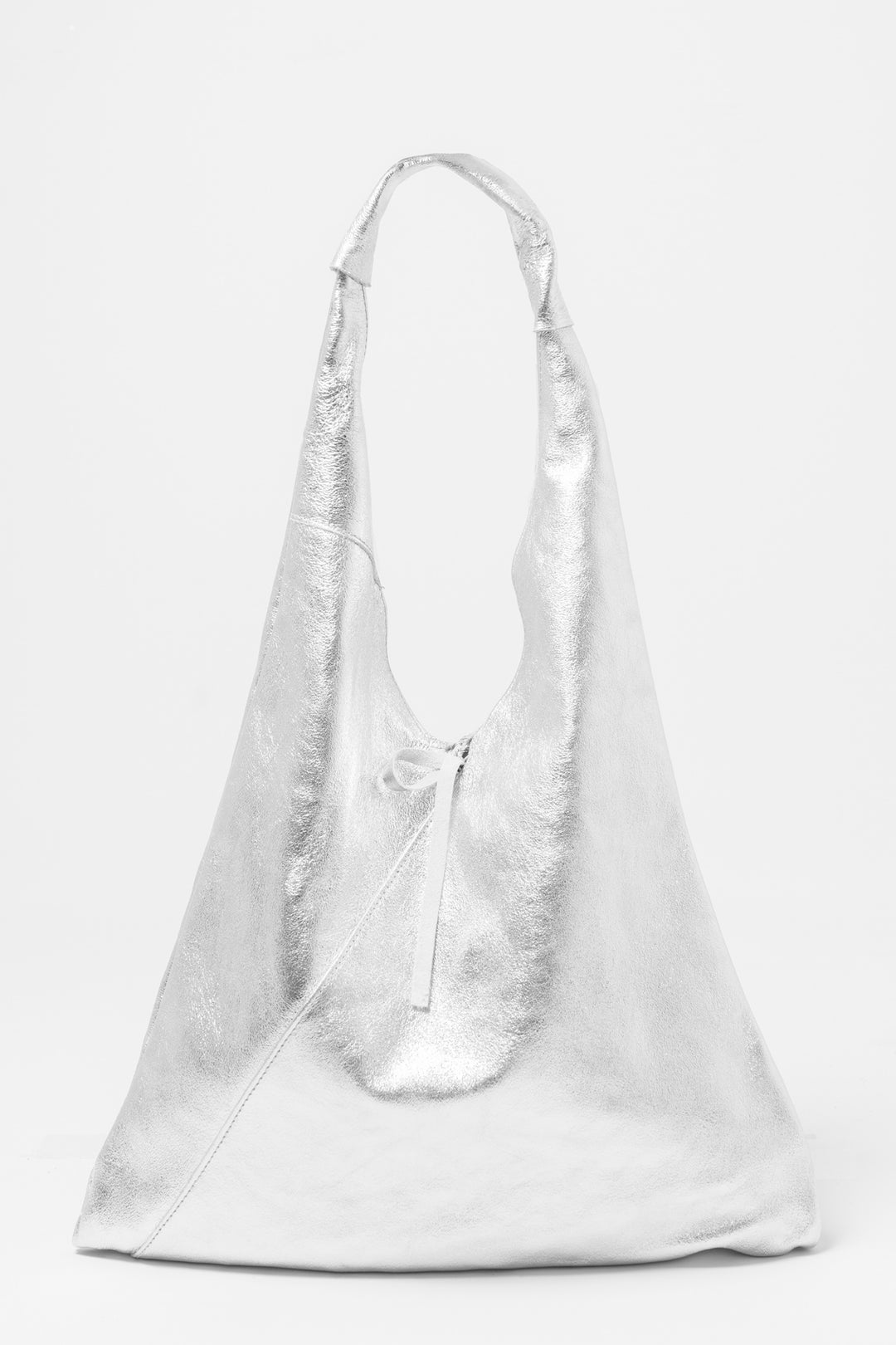 juno-silver-metallic-italian-leather-shoulder-bag-front-view
