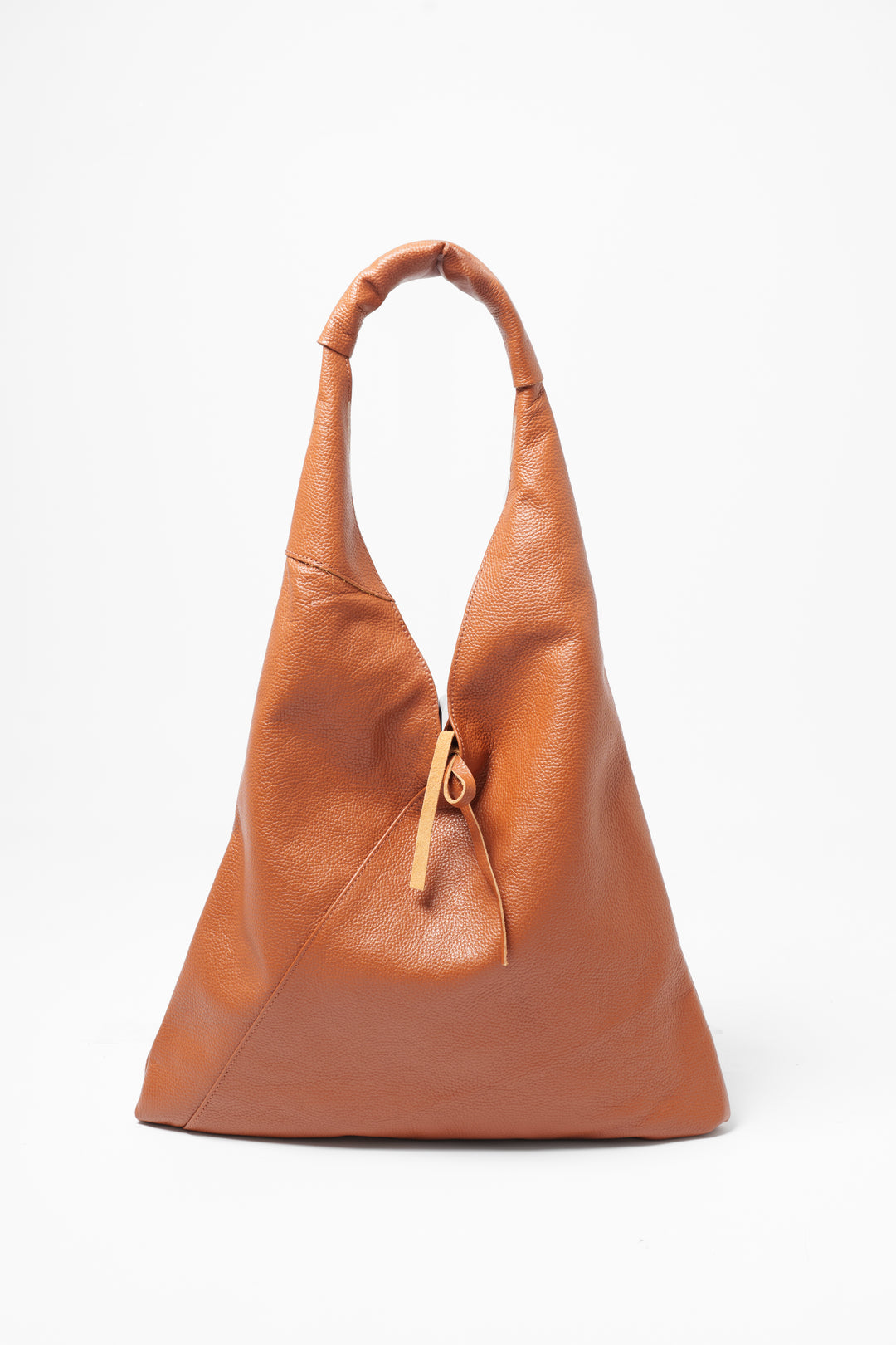 juno-tan-pebbled-italian-leather-shoulder-bag-front-view
