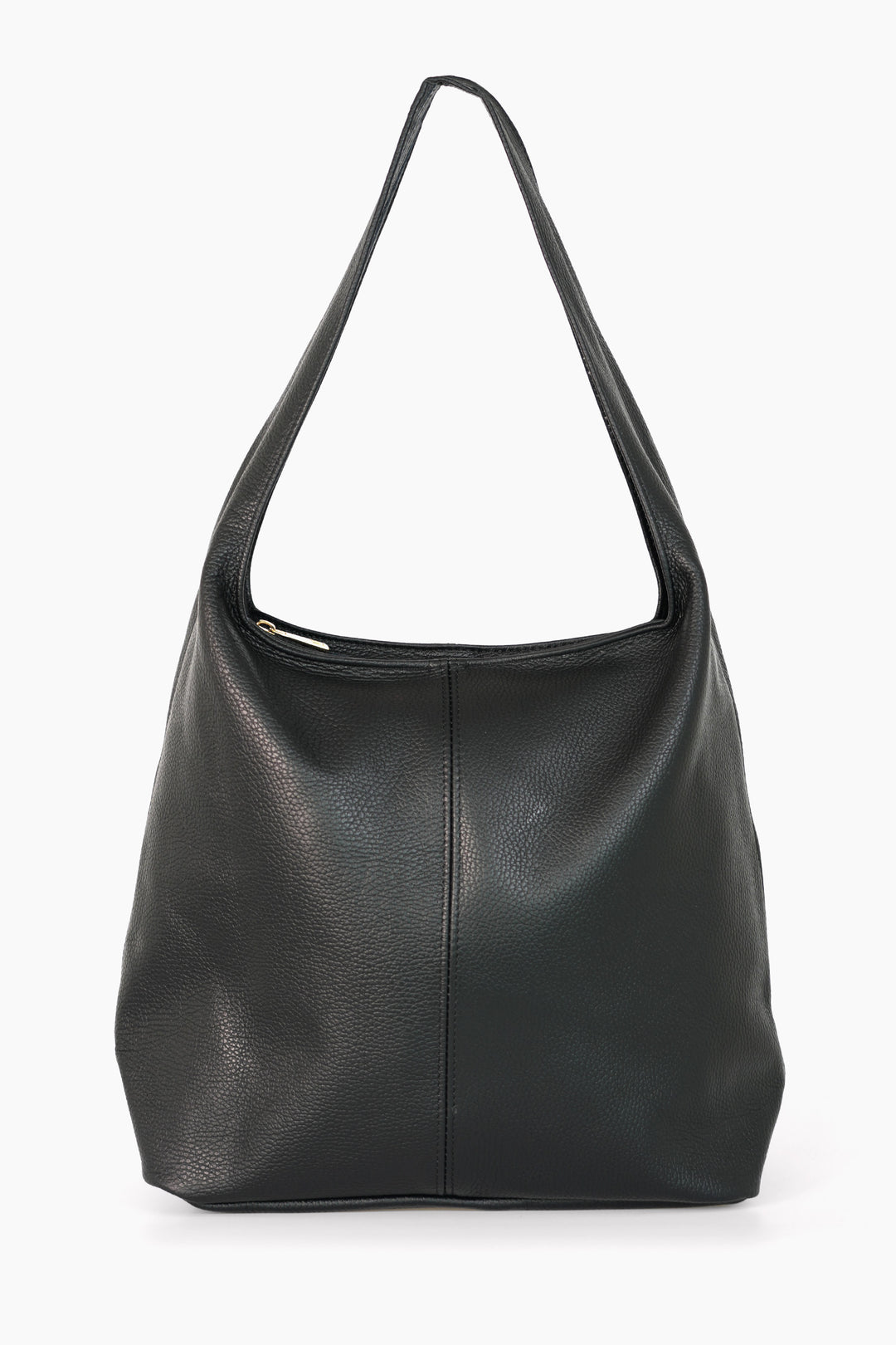ridley-black-pebbled-italian-leather-shoulder-bag-front-view