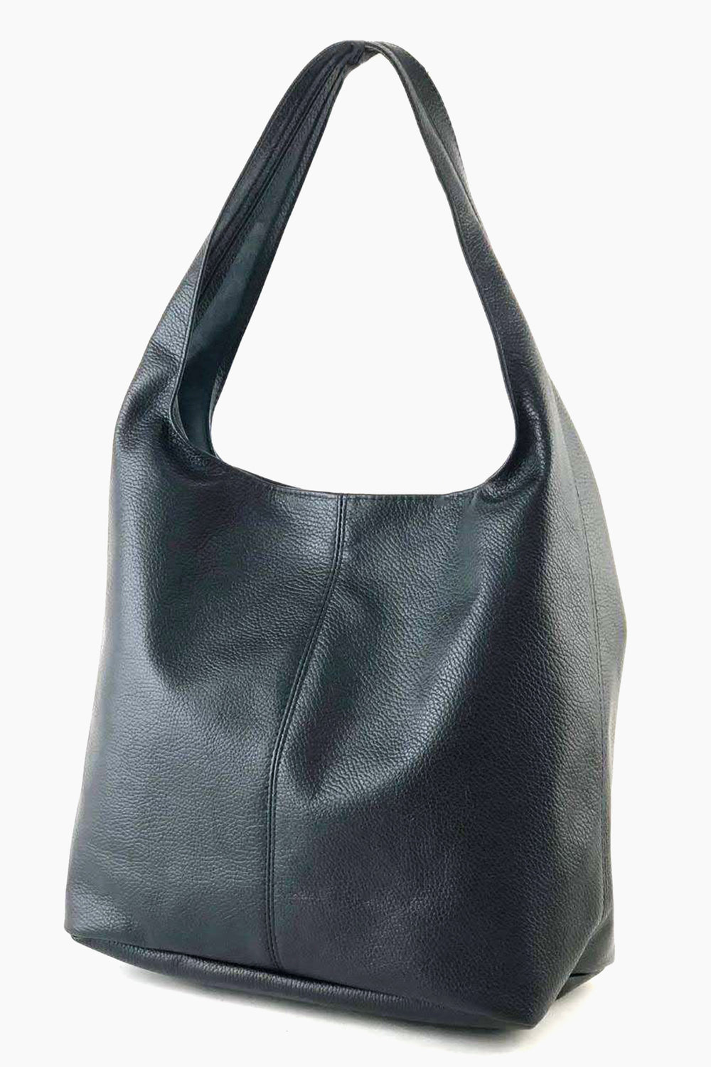 ridley-black-pebbled-italian-leather-shoulder-bag-loop-strap